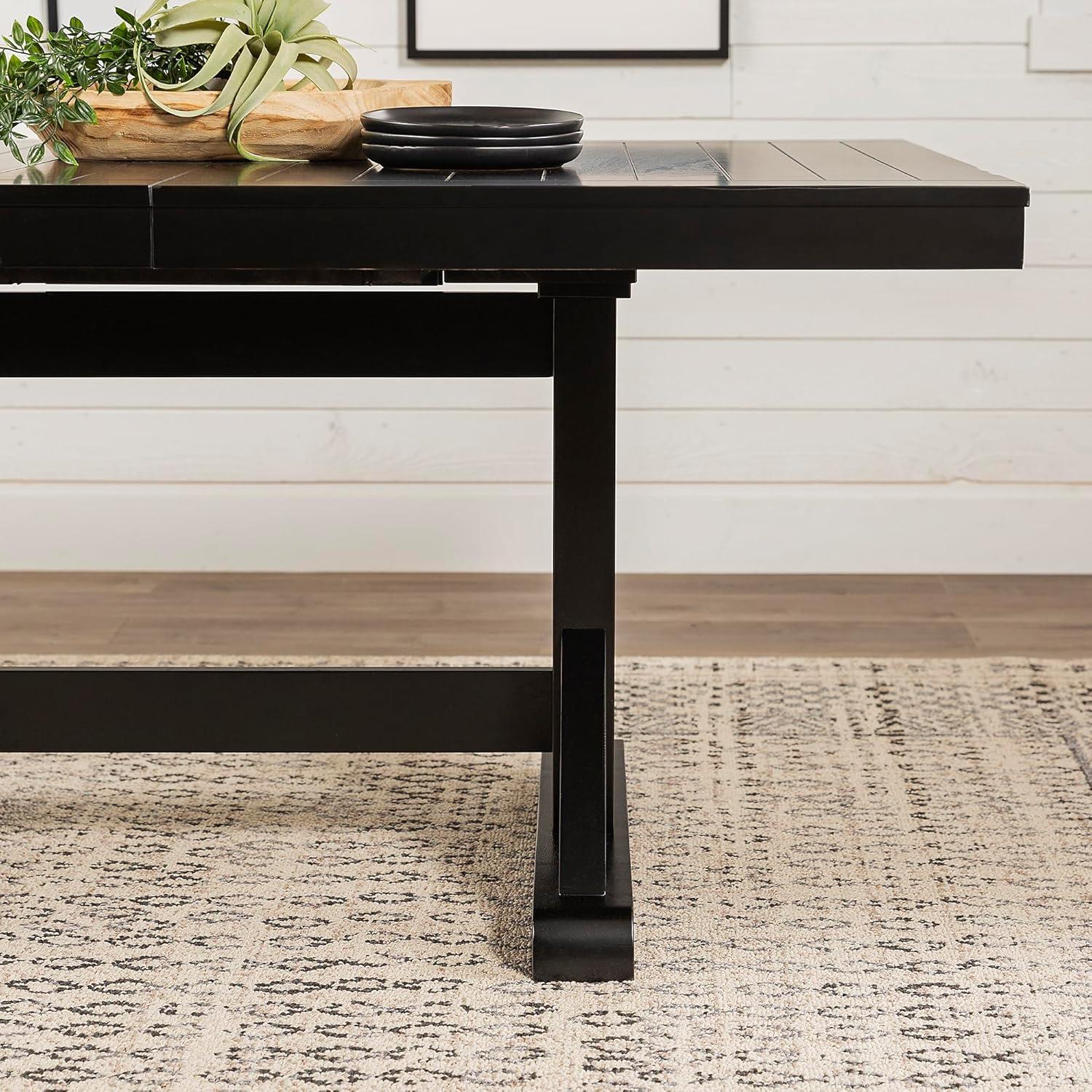 Walker Edison Modern Farmhouse Expandable Dining Table - Antique Black