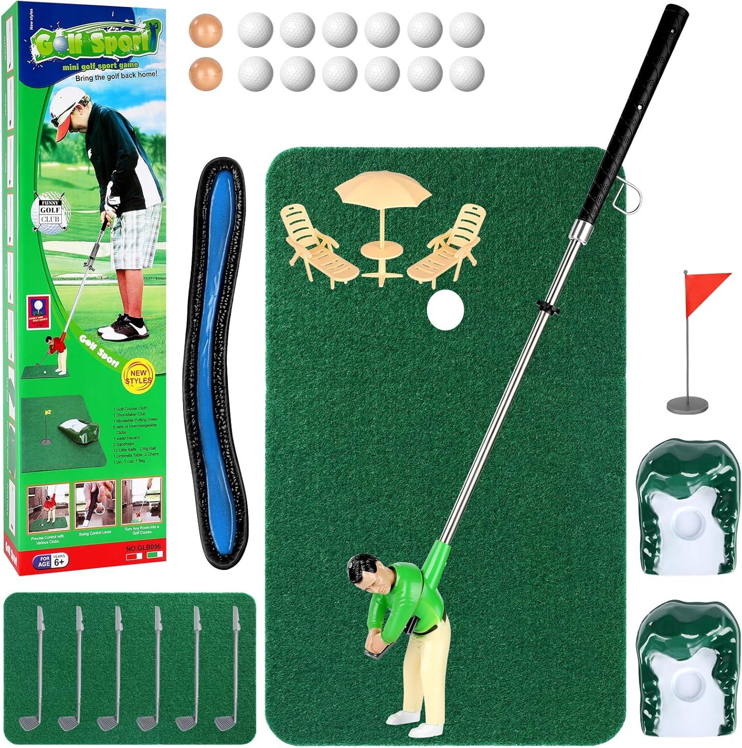 Mini Golf Games - Funny Golfer Gifts for Kids, Unique Mini Golfer On A Stick for Father's Day/Retirement Gift, Funny Games for The Whole Family, Golf Toys for 6-9 Year Old Boys & Girls