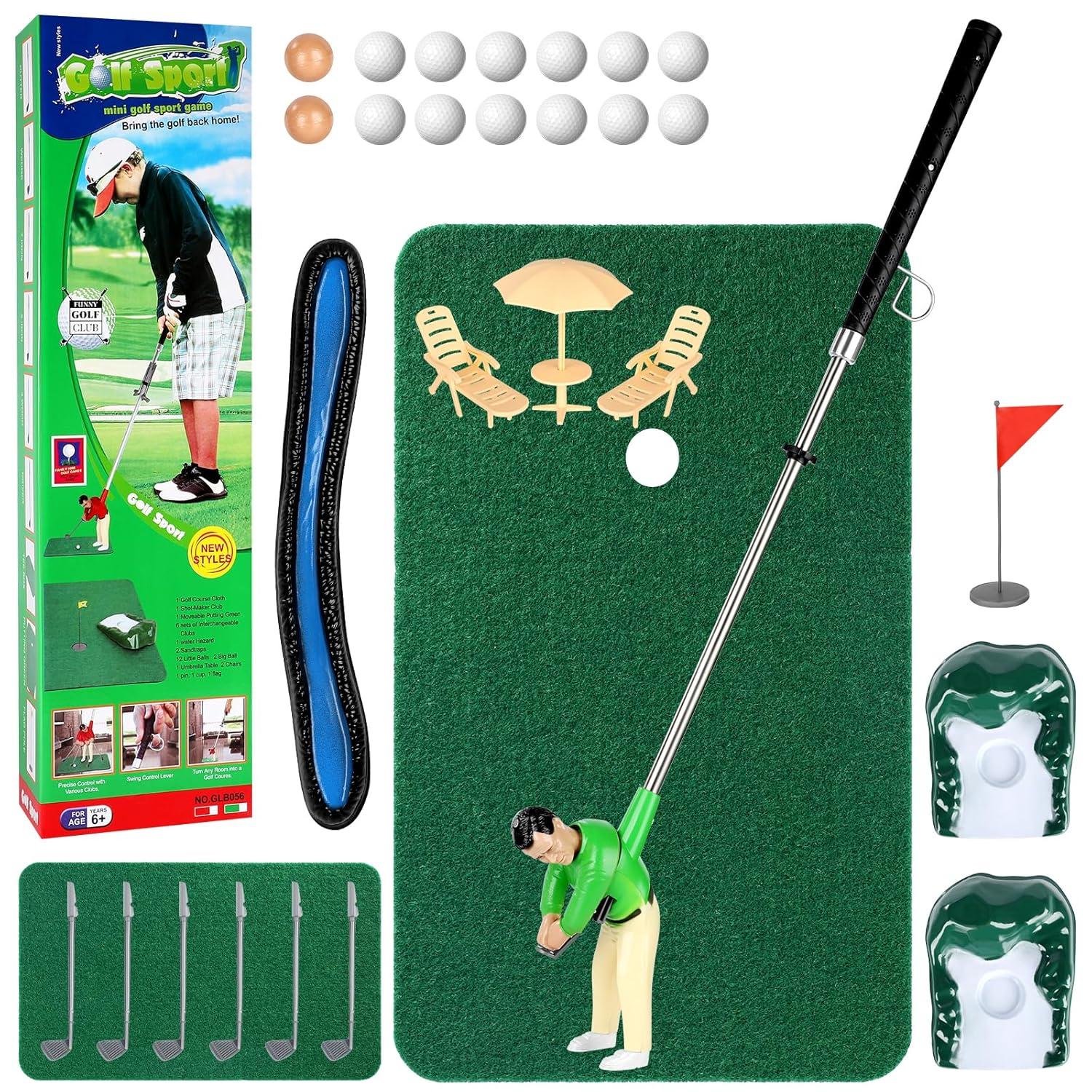 Mini Golf Games - Funny Golfer Gifts for Kids, Unique Mini Golfer On A Stick for Father's Day/Retirement Gift, Funny Games for The Whole Family, Golf Toys for 6-9 Year Old Boys & Girls