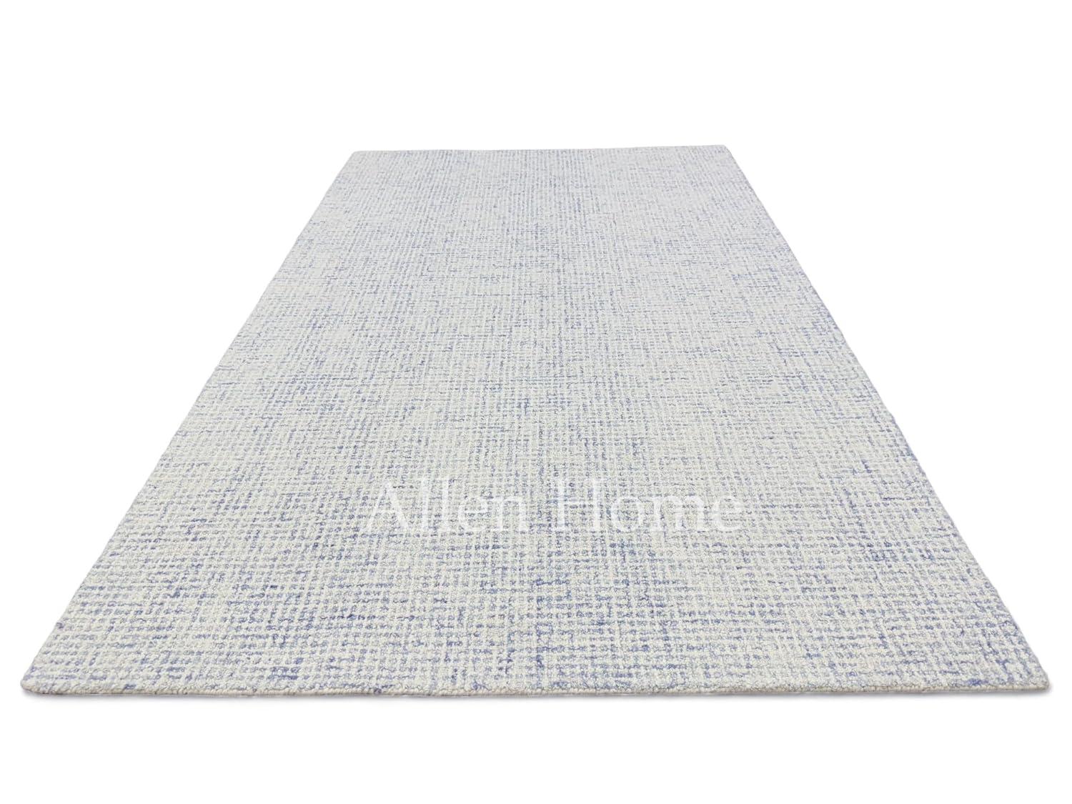 Alora Decor London 9' x 12' Solid Blue/Gray/Rust/Blue Hand-Tufted Area Rug