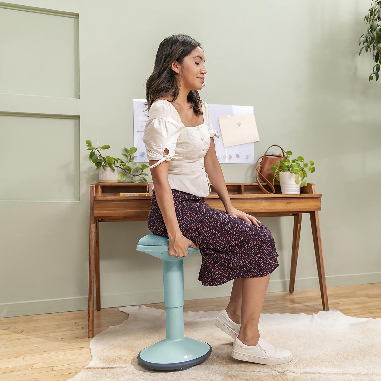 Seafoam Adjustable Wobble Stool with Cushioned Foam Seat