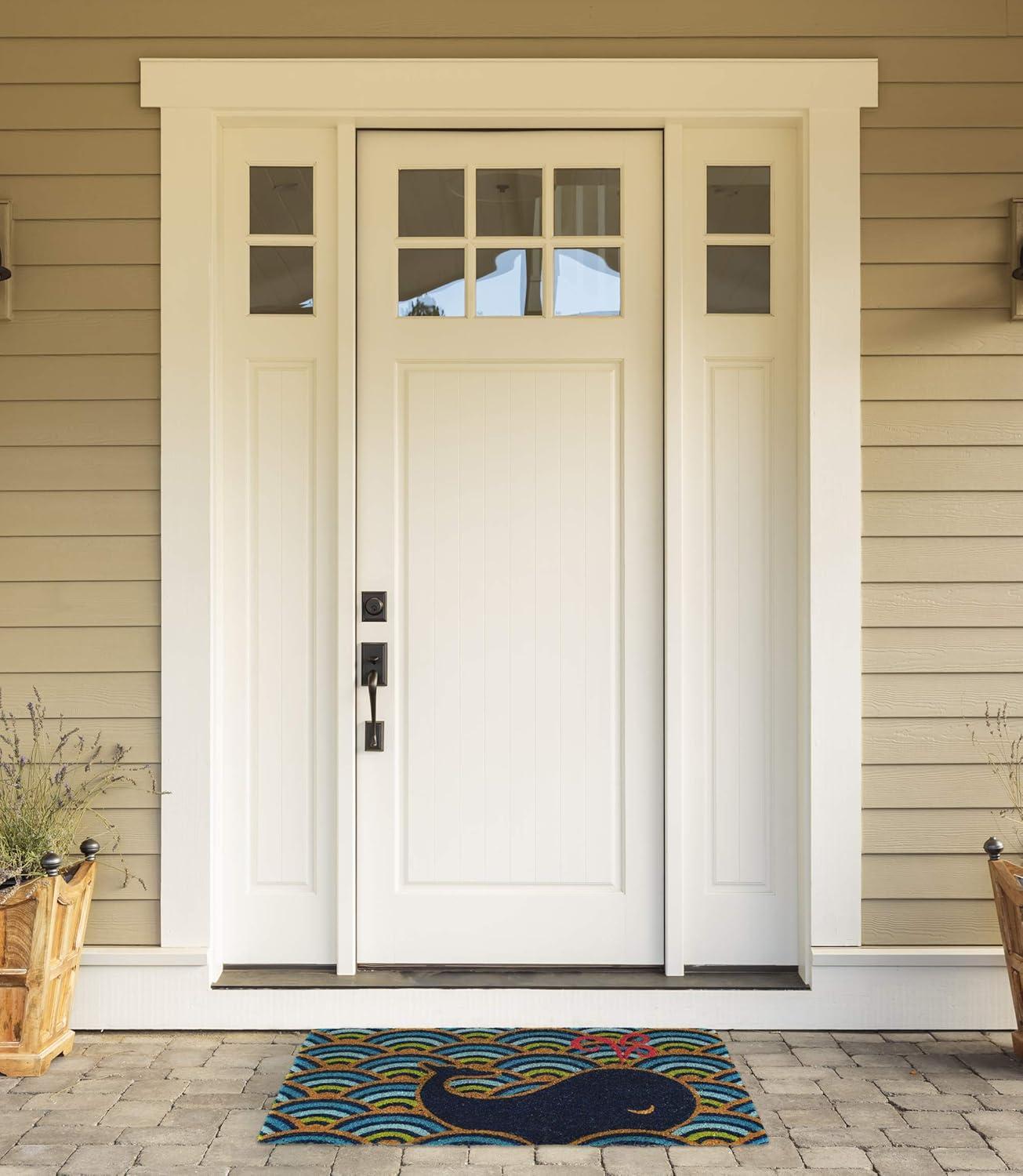 DII Animal Collection Natural Coir Doormat, 17x29", Whale