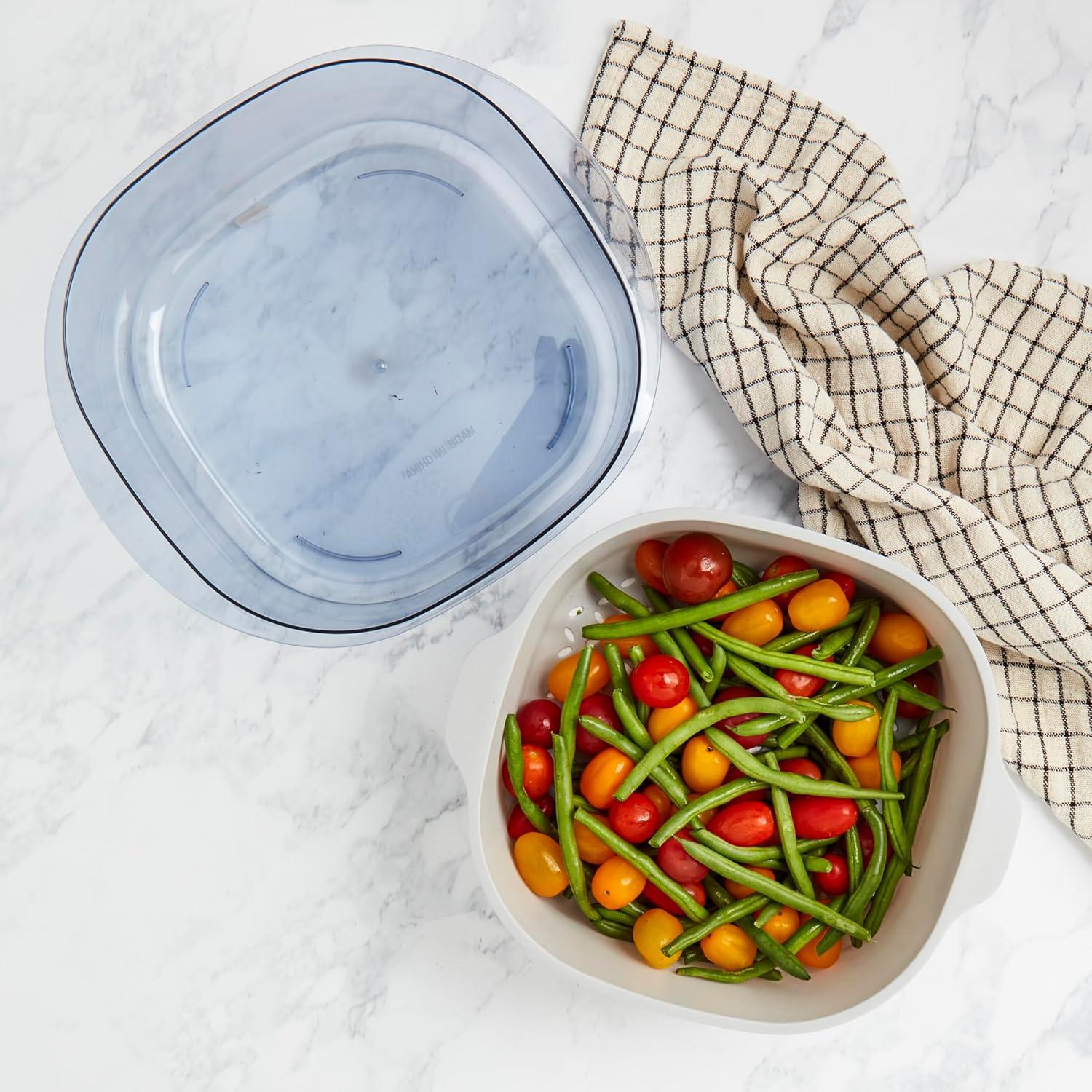 Basic Essentials Double Layer Colander Set, Gray (Set of 2)