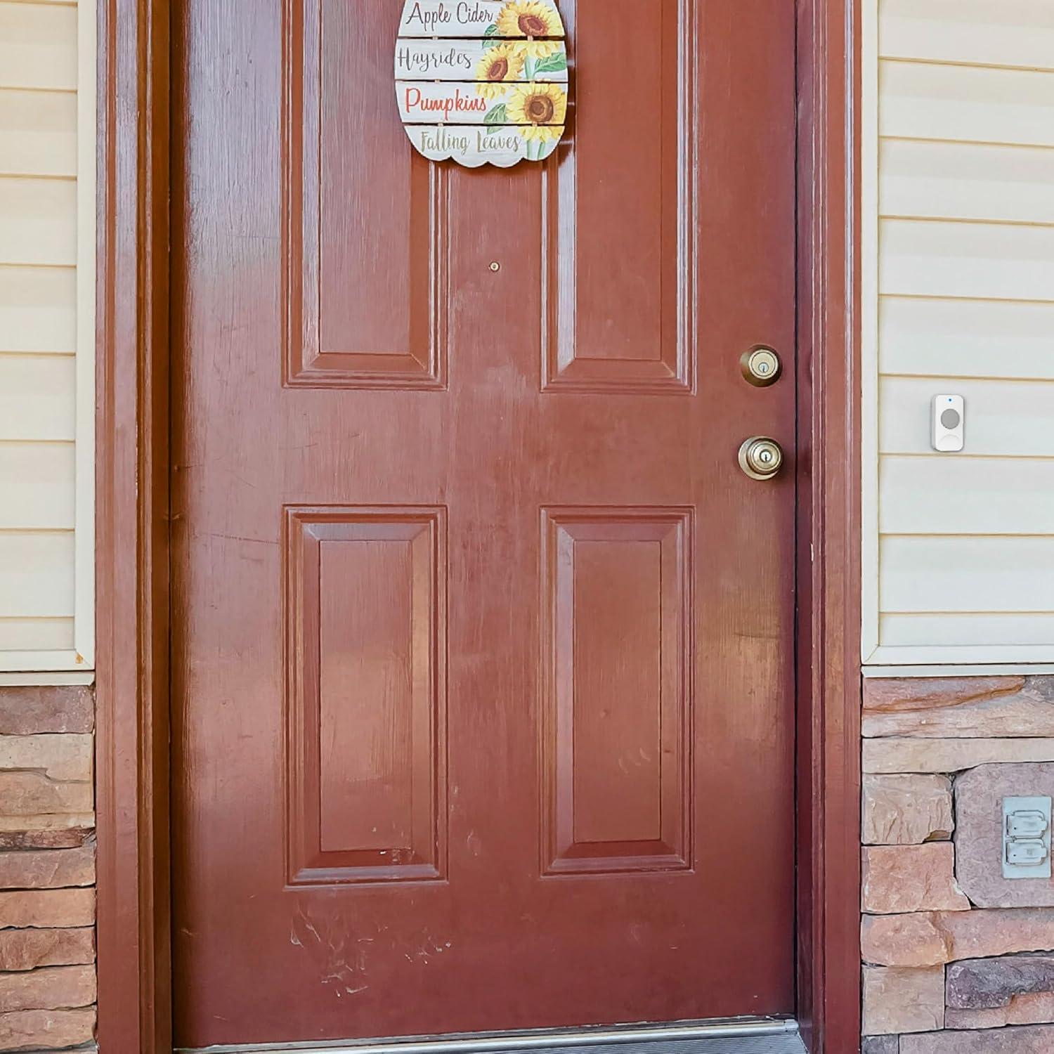 Newhouse Hardware Battery-Operated Wireless Chime with Flashing LED Light for Hearing Impaired