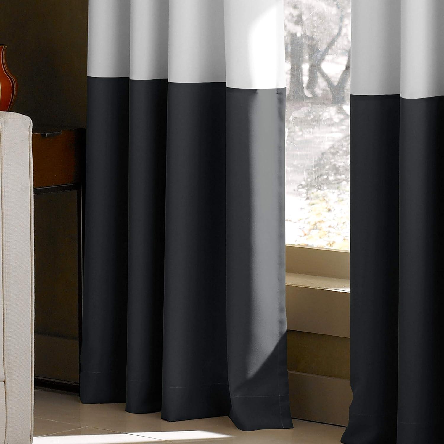 Curtainworks Kendall Indoor Curtain, Polyester Room Darkening Grommet Single Panel , White , 52"x95"