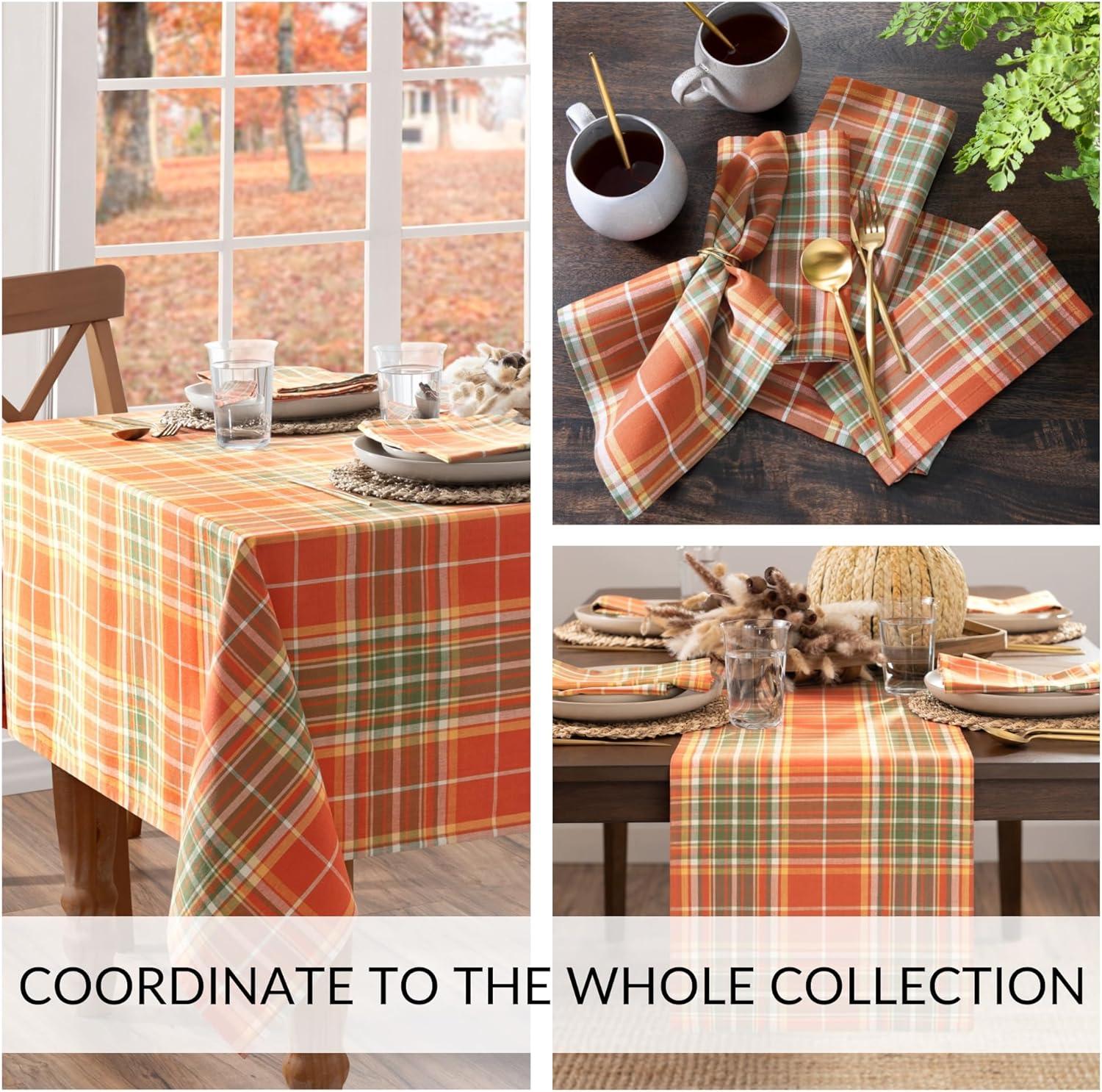 Elrene Hawley Plaid Harvest Cotton Tablecloth - Elrene Home Fashions