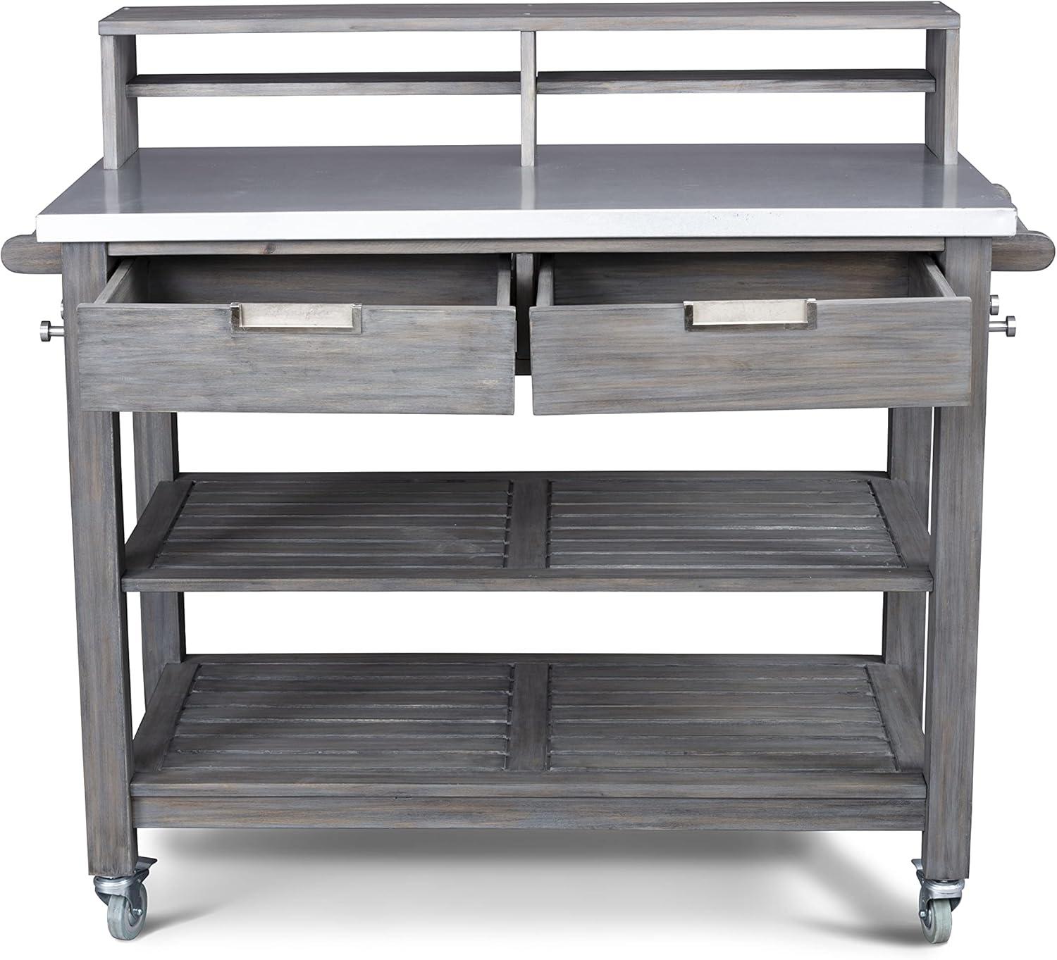 Homestyles Maho Wood Potting Bench in Gray