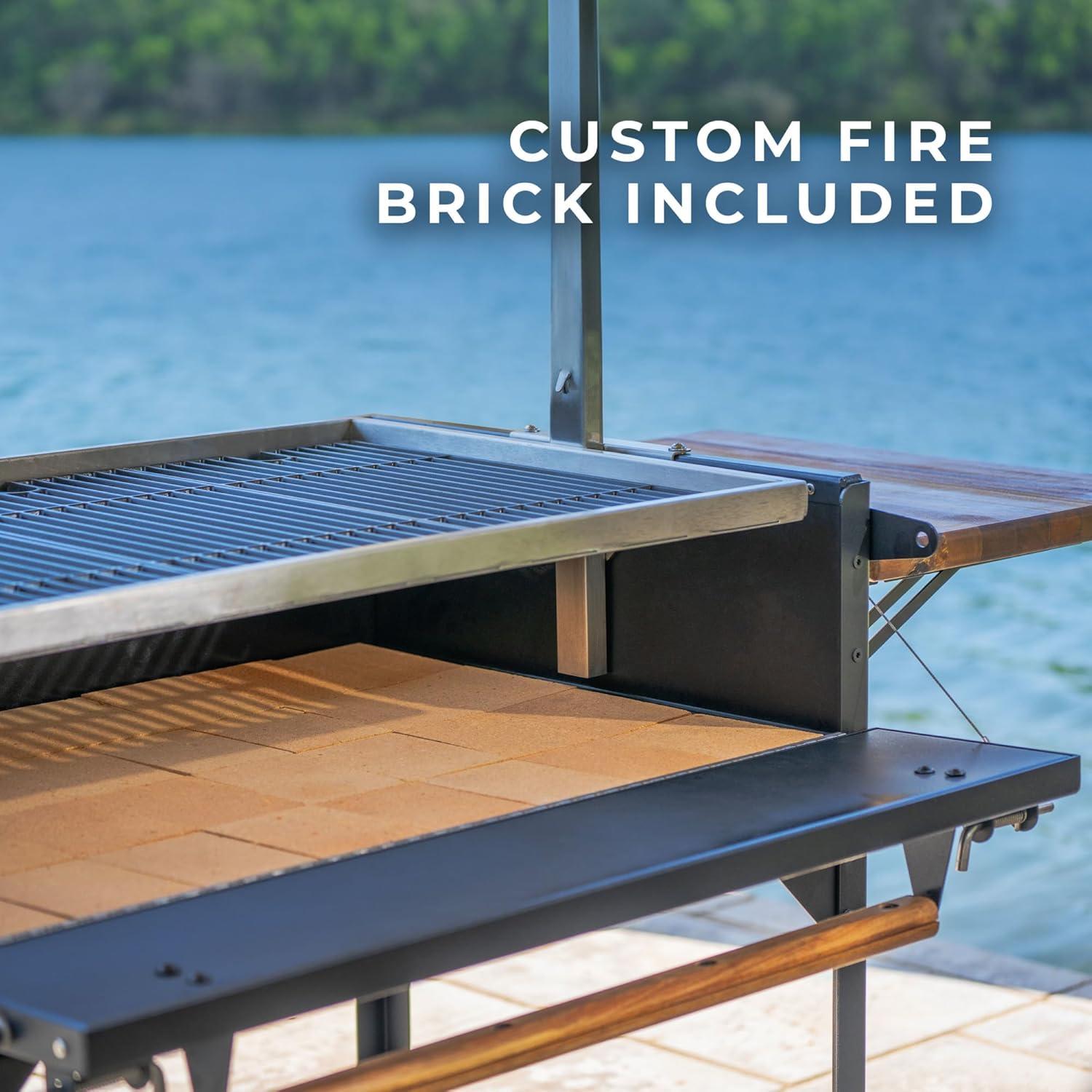 Backyard Discovery Argentine Santa Maria Heritage Wood Fire & Charcoal Steel BBQ Grill with Fire Bricks and Adjustable Grates