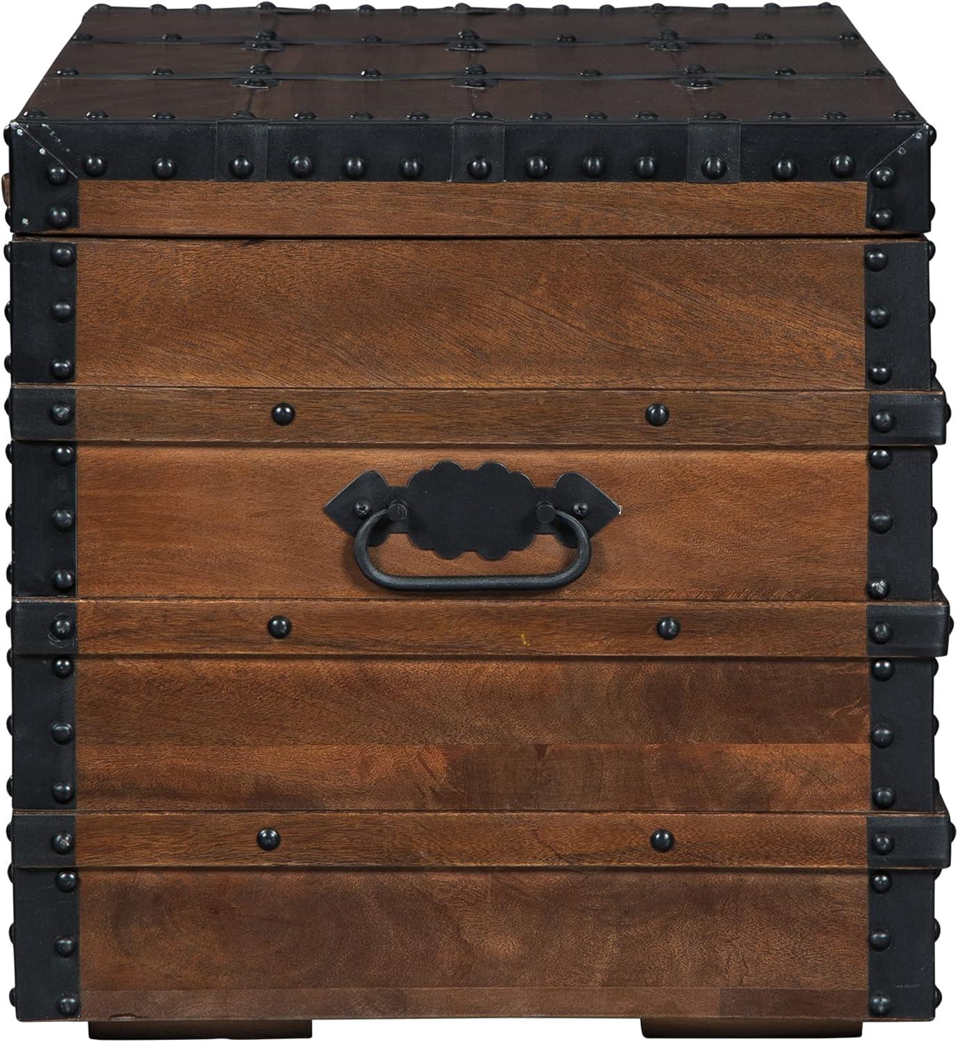 Kettleby Storage Trunk Brown - Signature Design by Ashley: Vintage-Inspired, Coffee Table, Farmhouse Decor