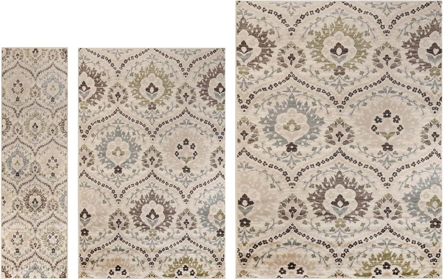Superior Augusta Oriental Indoor Area Runner, 2' x 11', Beige-Brown