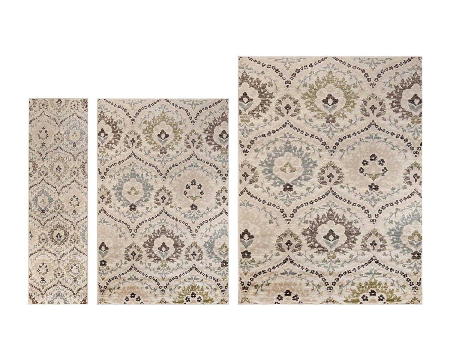 Superior Augusta Oriental Indoor Area Runner, 2' x 11', Beige-Brown