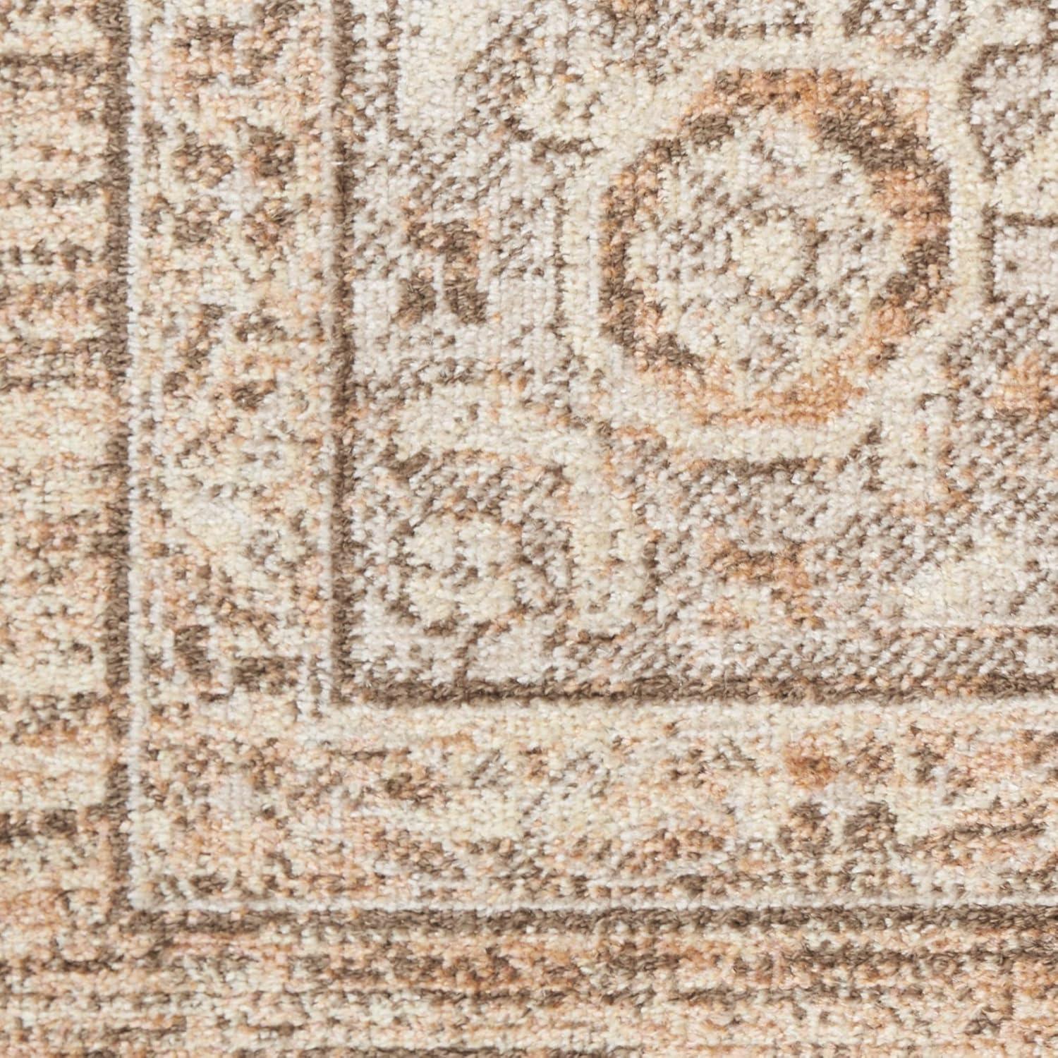 Astra Oriental Machine Washable Power Loom Polyester Area Rug in Beige