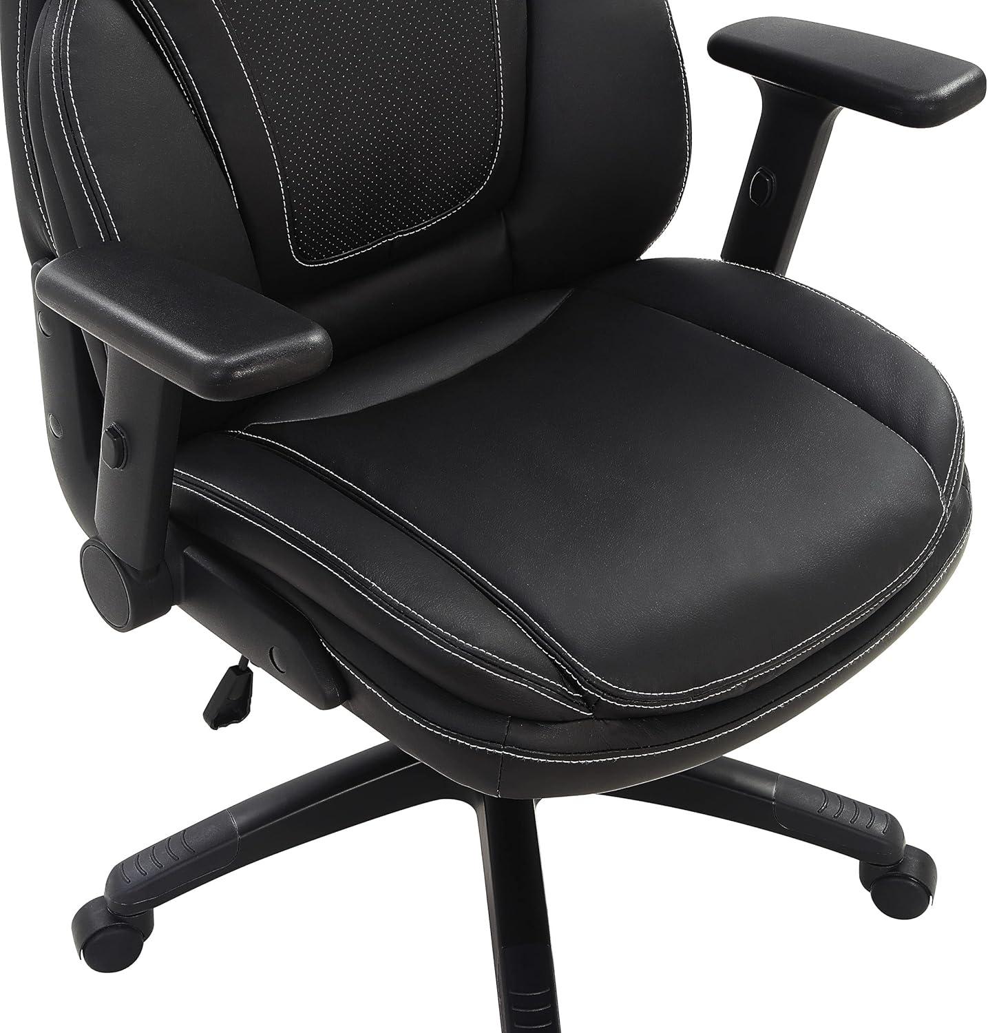 Executive High Back Black Bonded Leather Office Chair