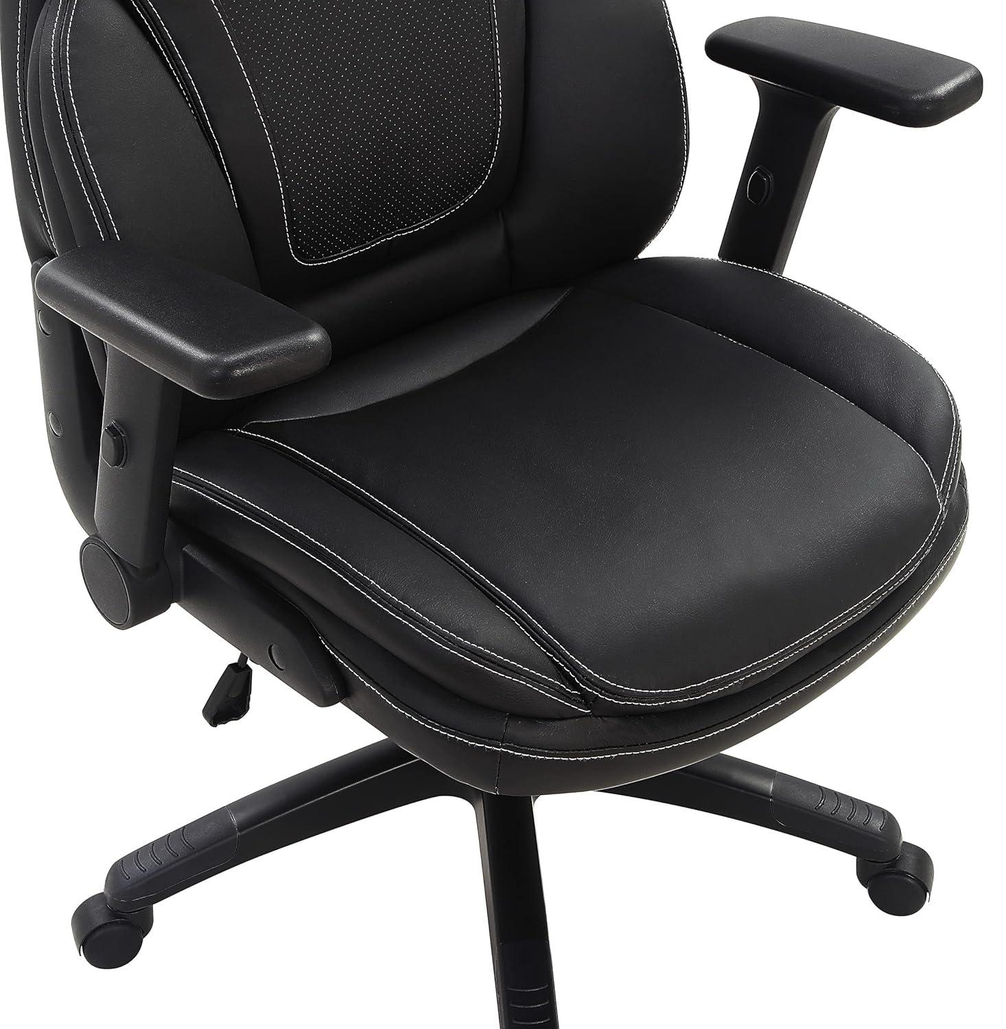 Executive High Back Black Bonded Leather Office Chair