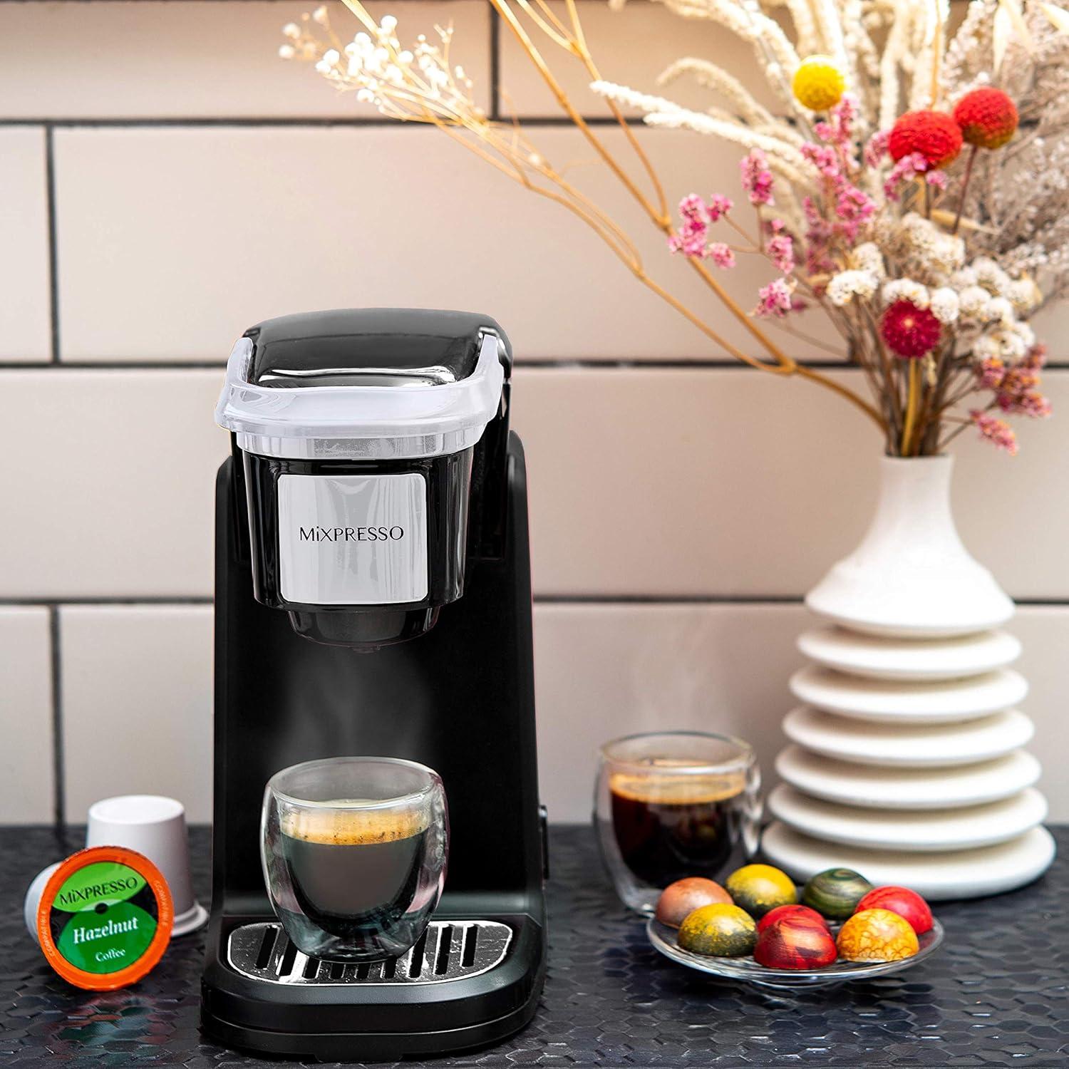 Programmable Black Single Serve Pod Coffee Maker