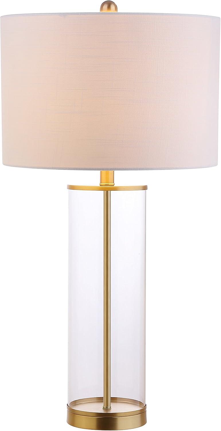JONATHAN Y Collins 29.25" Glass LED Table Lamp, Brass Gold, JYL2005A