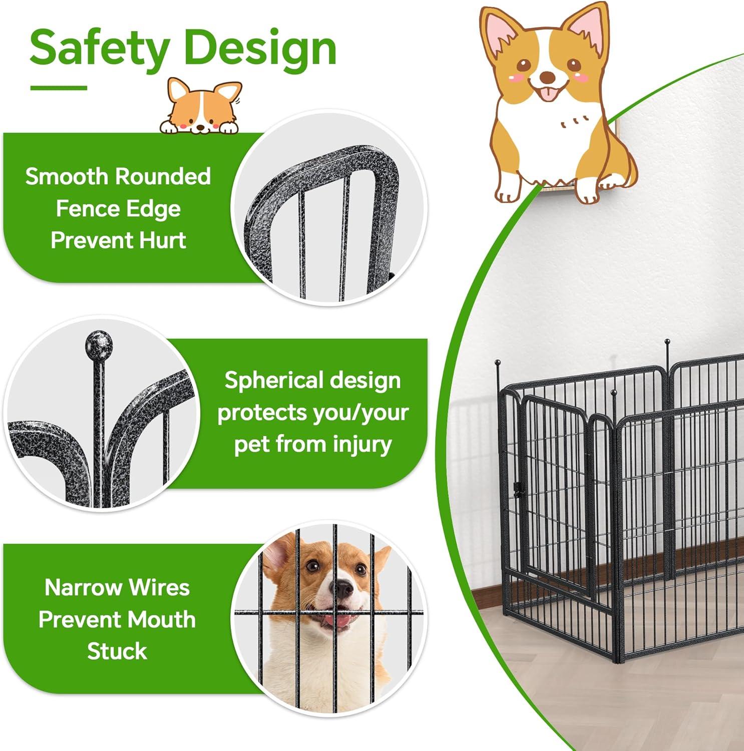 Mr IRONSTONE Dog Playpen with Anti-Rust Coating,  Dog Pen Indoor/Outdoor Pet Playpen for Foldable Dog Exercise Pens