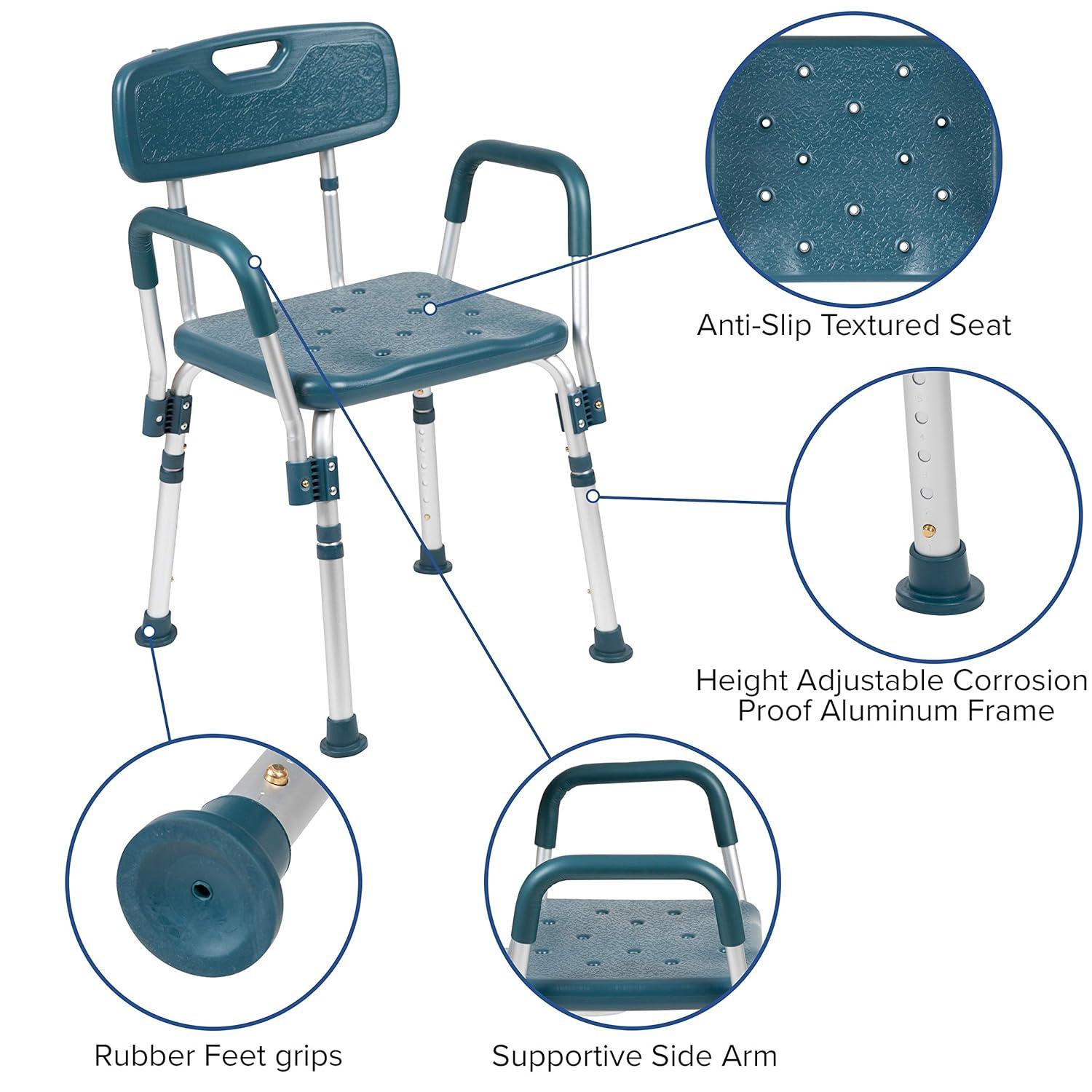 Jane 300 Lb. Capacity Quick Release Back & Arm Shower Chair