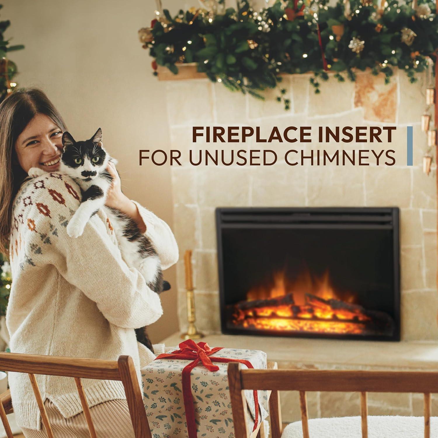 Cambridge Cambridge 5118 BTU Freestanding Electric Fireplace Heater Insert for Vacant Chimney Fireplace