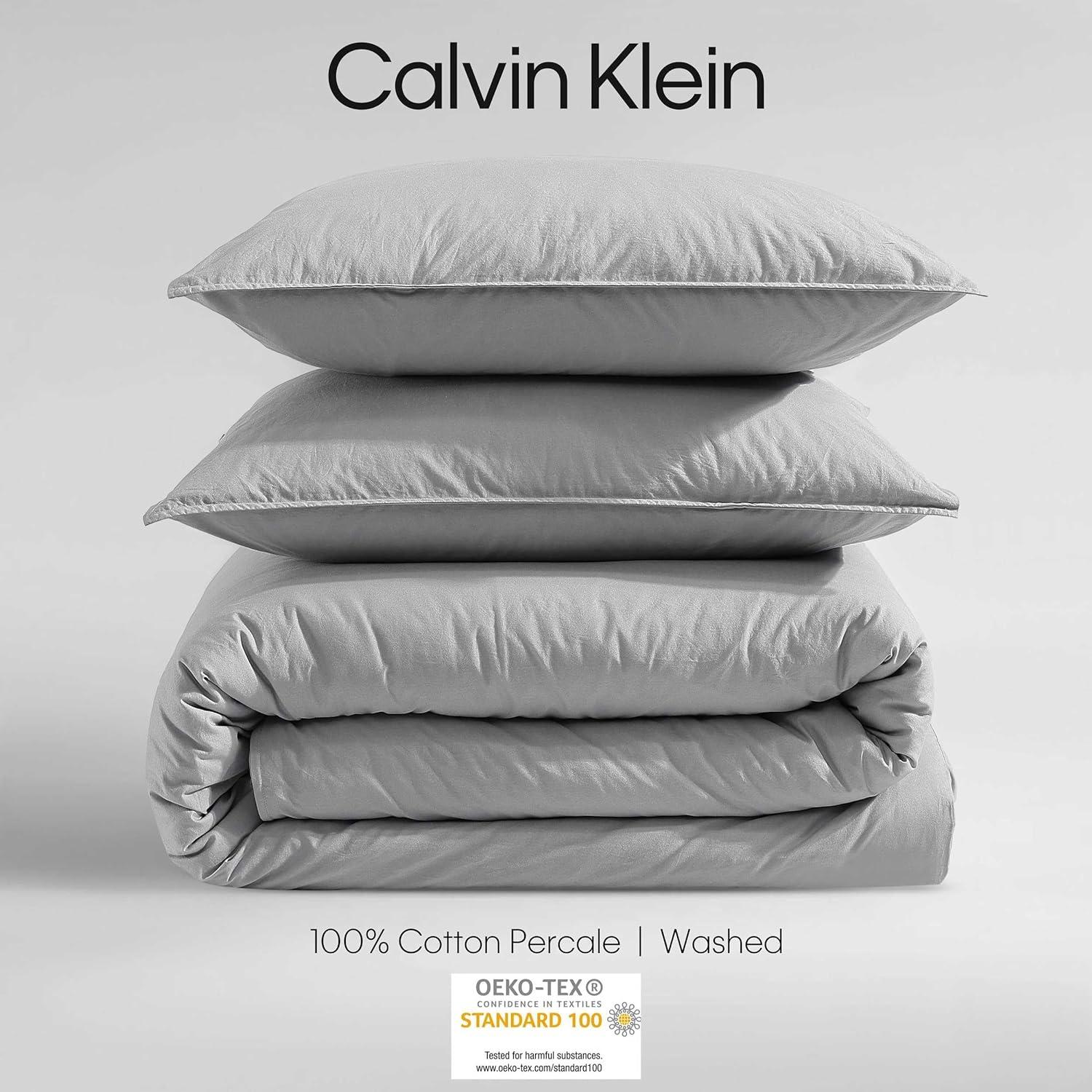 Calvin Klein Calvin Klein Washed Percale Cotton Solid Comforter Set