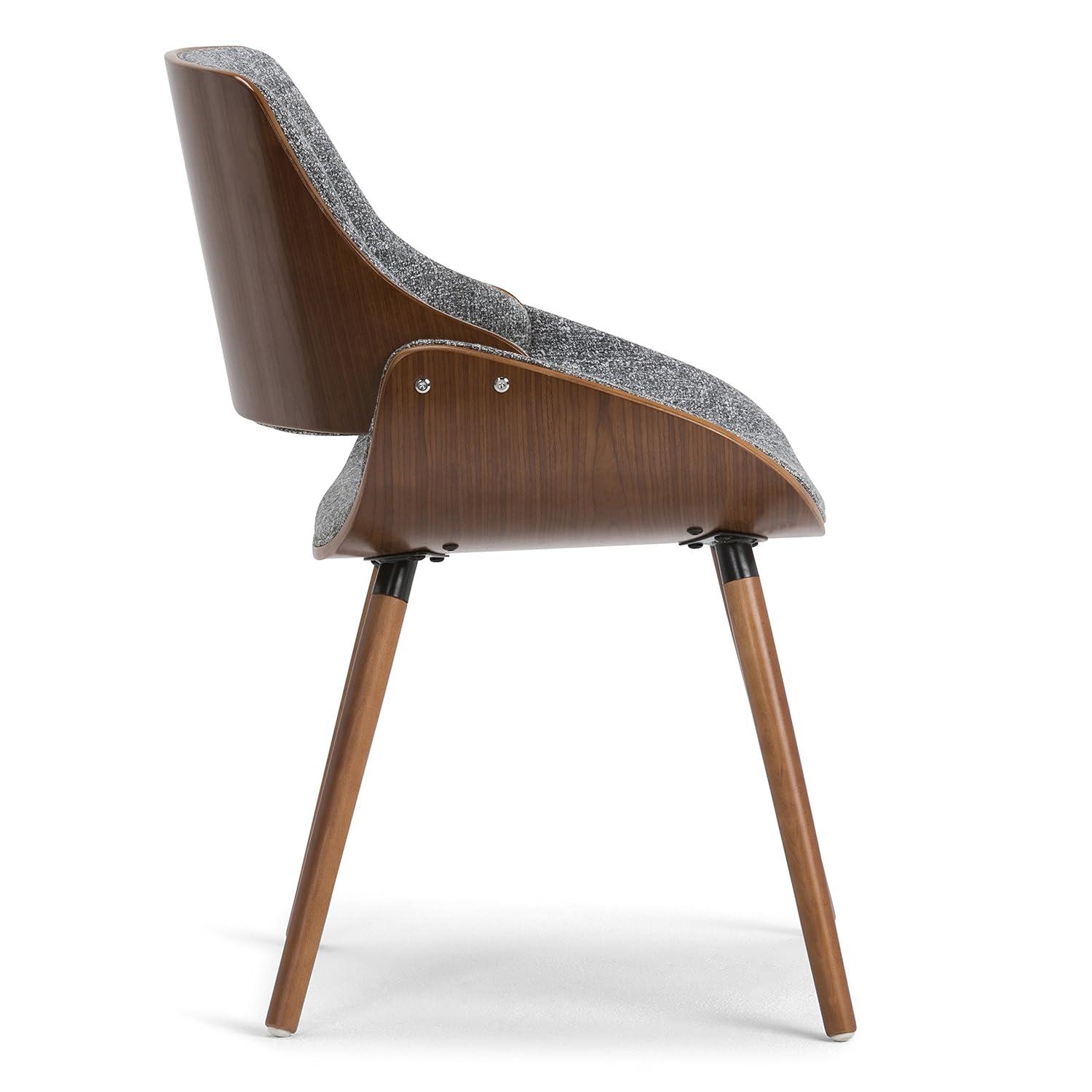 Simpli Home Malden Upholstered Dining Chair with Ergonomic Solid Wood Frame and Mid-Century Modern Style