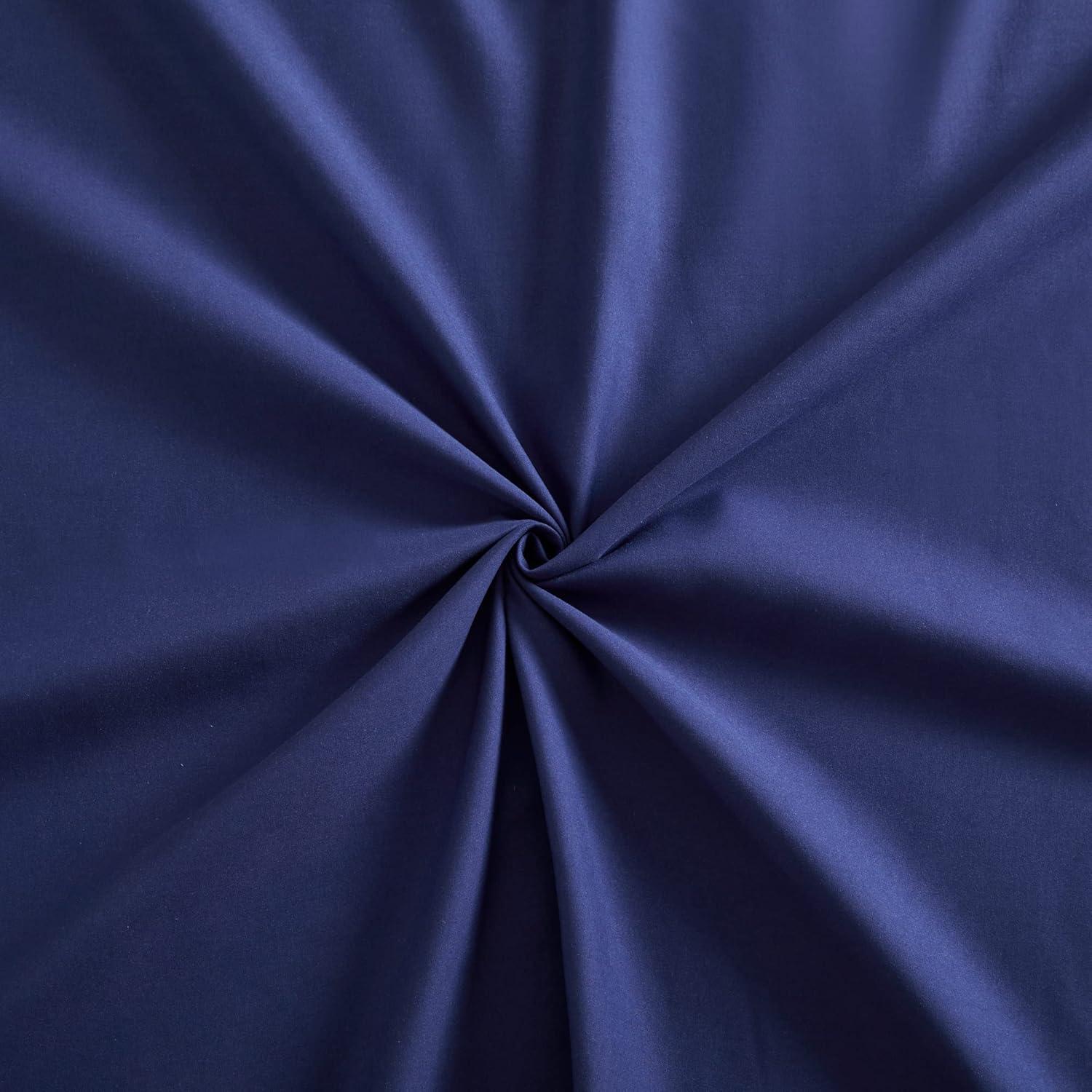 Navy Blue Twin Cotton Polyester Deep Pocket Bed Skirt