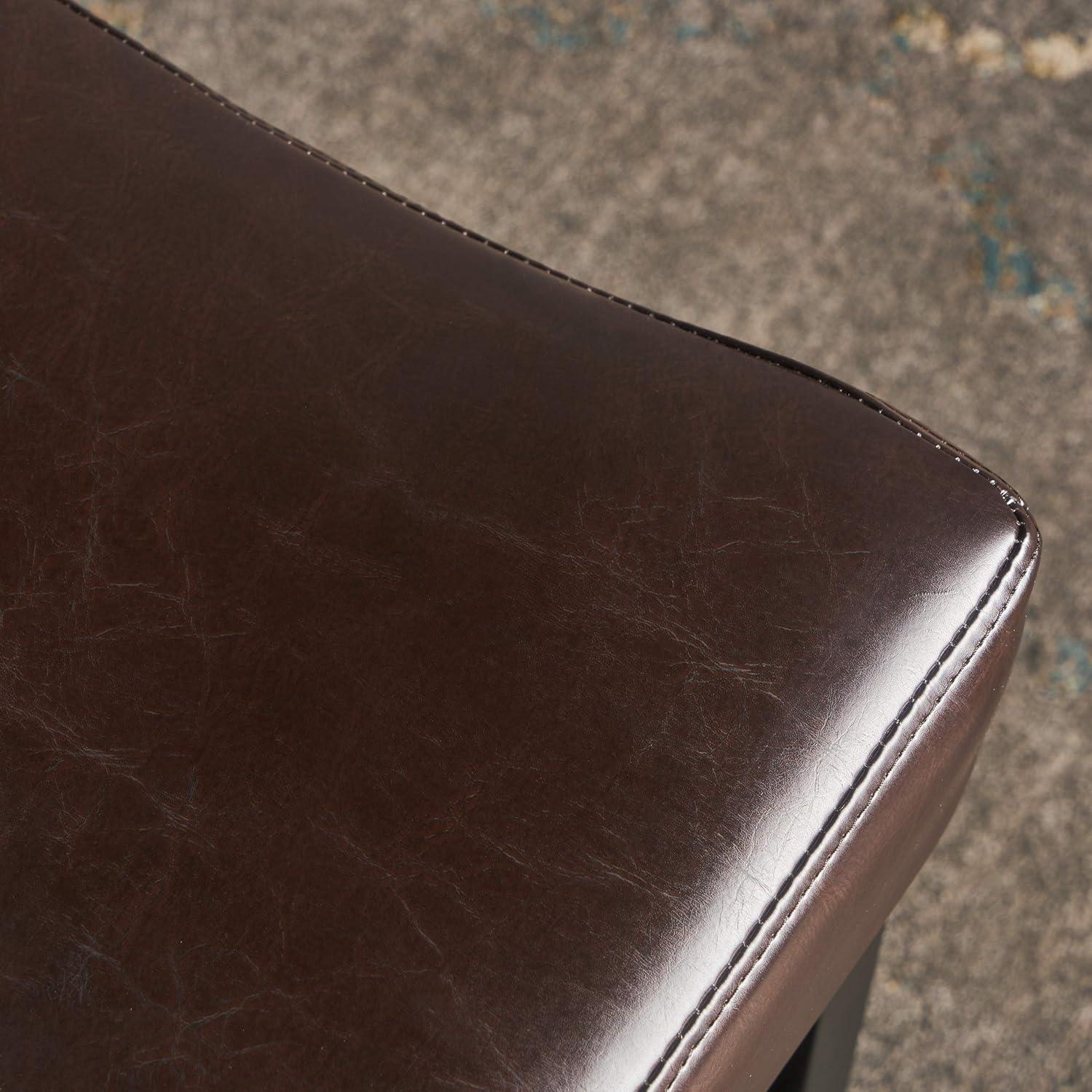 Christopher Knight Home Set of 2 Portman Backless Counter Height Barstools Brown: Upholstered, Wood Frame, 26" Seat Height