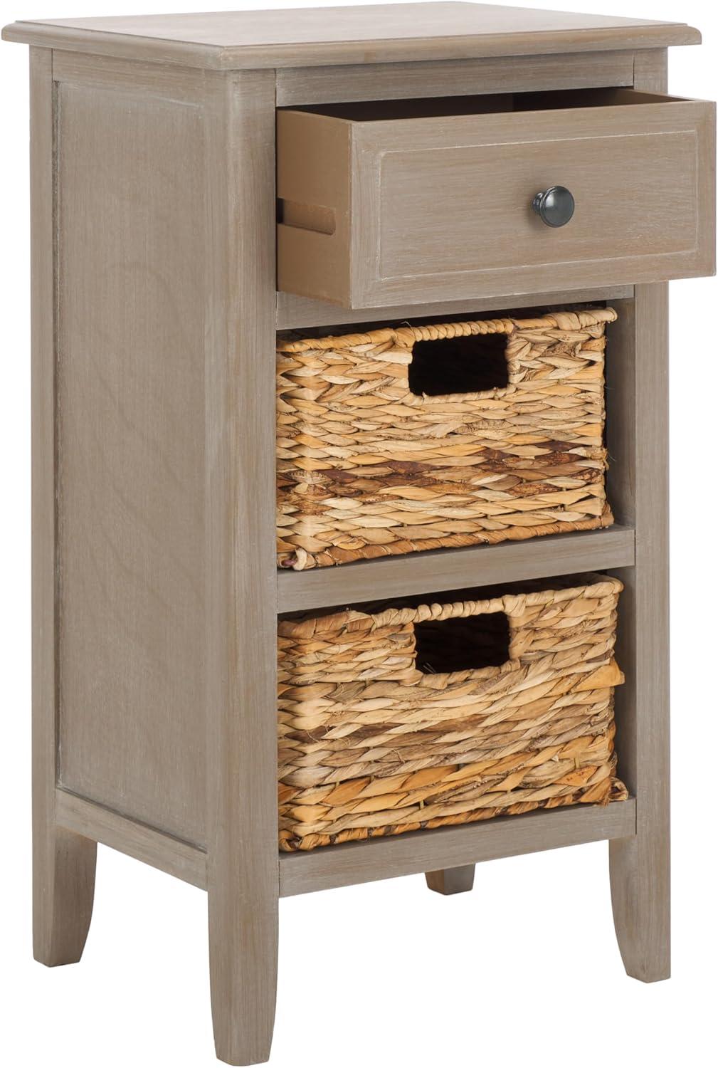 Everly Drawer Side Table - Taupe - Safavieh.