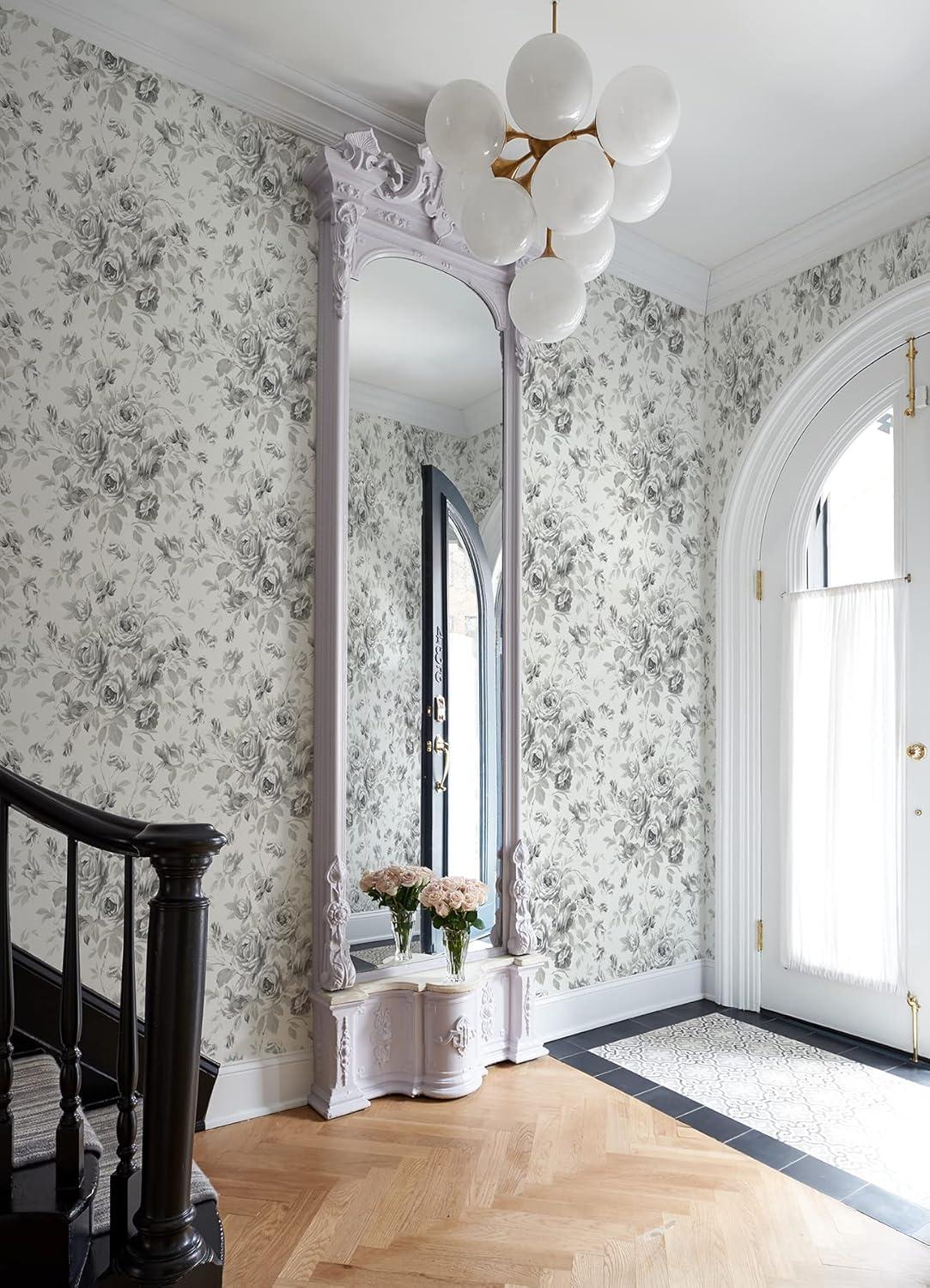 Chesapeake Manon Pink Rose Stitch Wallpaper