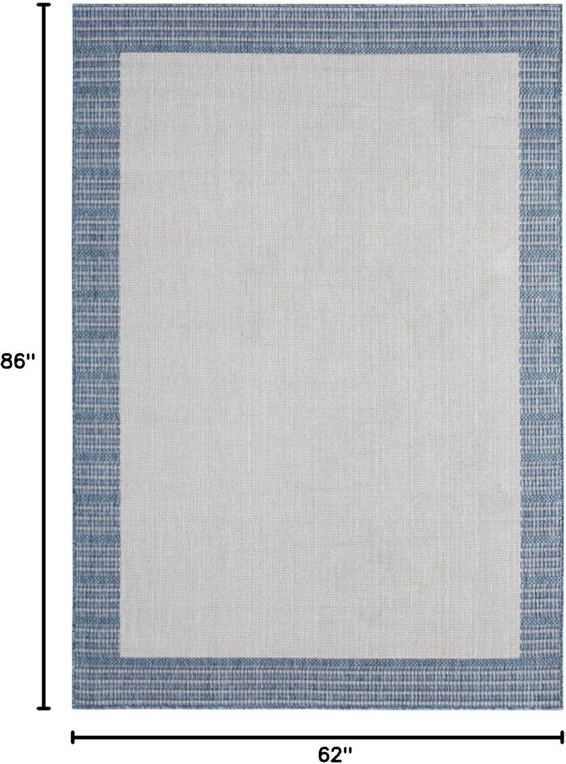 5'2" x 7'2" New York Patio Country Landry Indoor/Outdoor Rug Gray/Blue - Nicole Miller: UV & Weather-Resistant