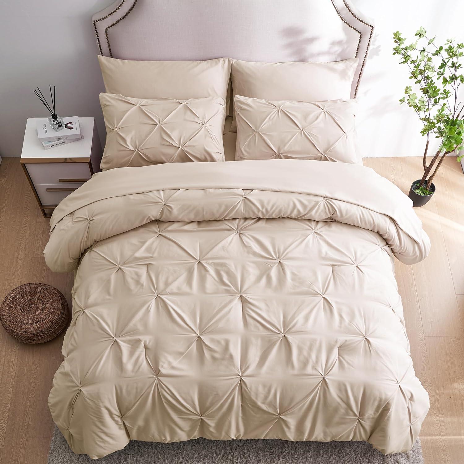 Comforter Set Queen Beige - Queen - 7 Piece