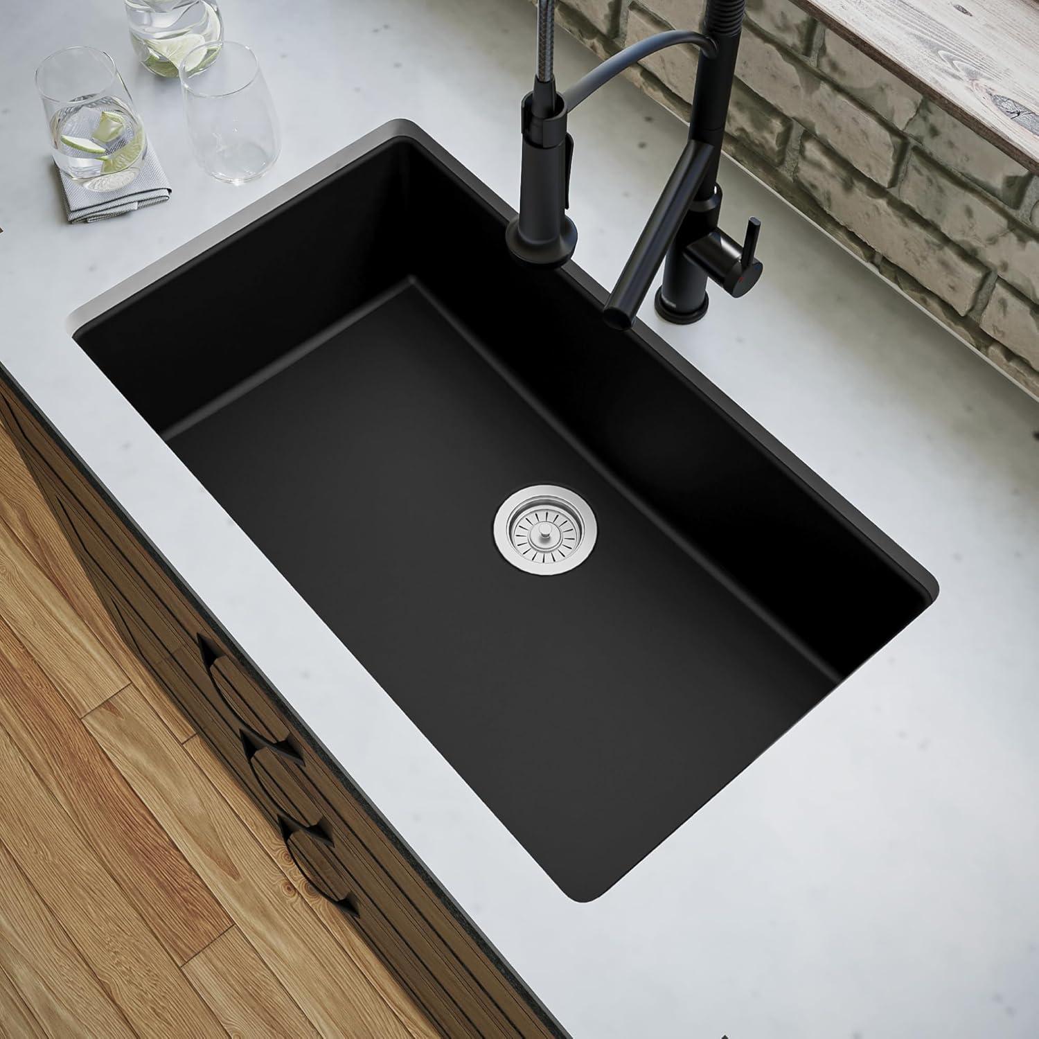 Karran Quartz 32-1/4'' X 19-1/4'' Large Single Bowl Undermount Kitchen Sink