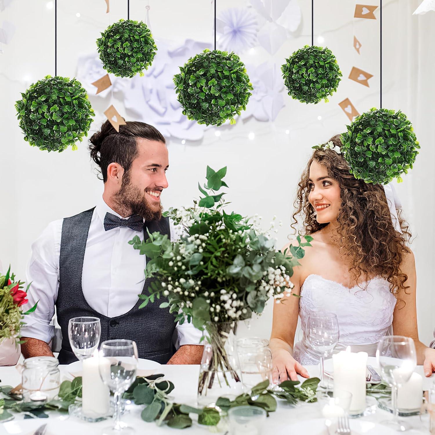 EXCEART 6pcs Topiary Artificial Boxwood Topiary Plant Topiary Tree Substitute Indoor Outdoor Wedding Decor