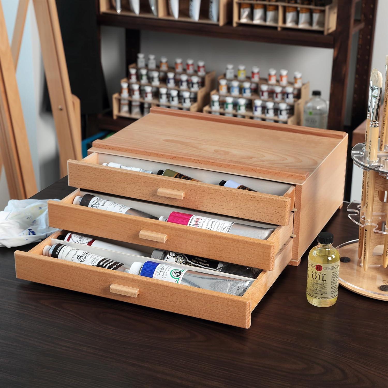 HG Art Concepts Artists Storage Chests - Premium Studio Organizer for Paint Tubes, Brushes, Pencils, Markers, & More!