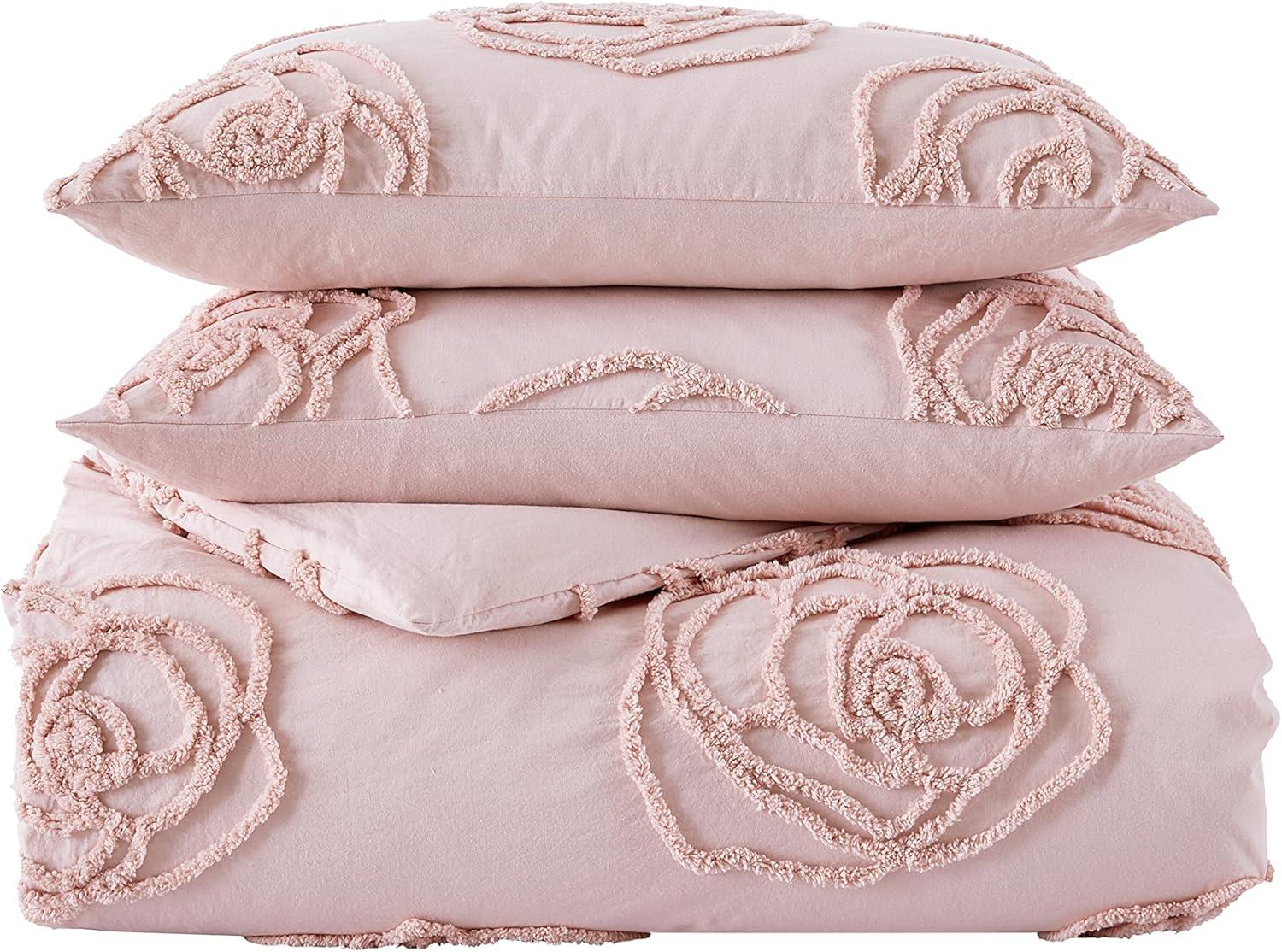 Betsey Johnson Rambling Rose Cotton Pink Duvet Cover Bonus Set