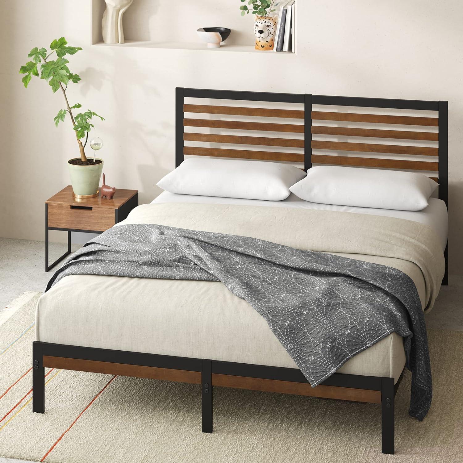 Zinus 35" Kai Bamboo and Metal Platform Bed Frame, Full
