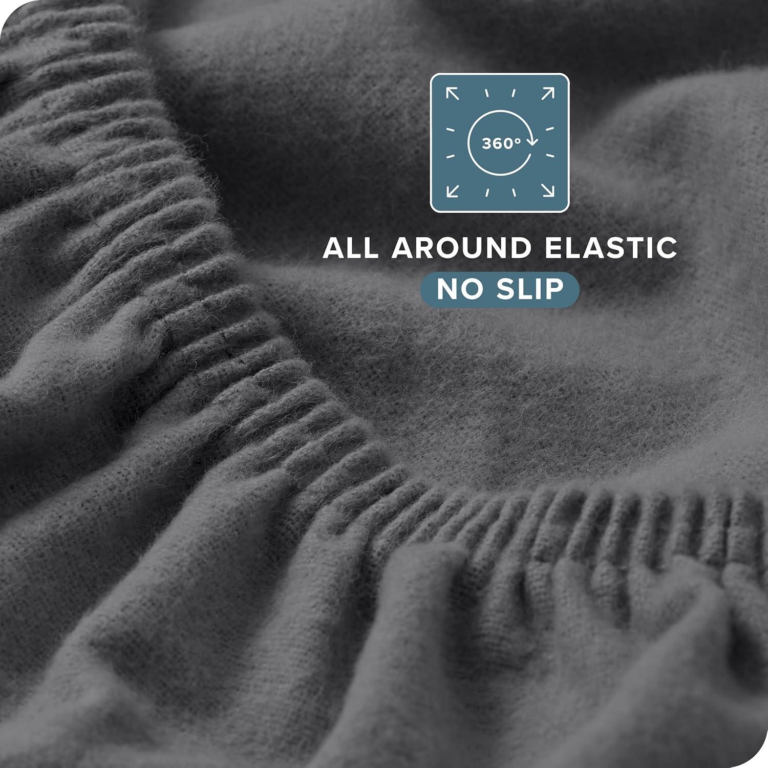 Bare Home Flannel Machine Woven Fitted Sheet