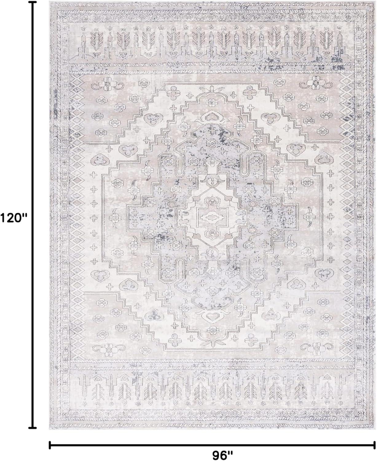 Carnegie CNG662 Power Loomed Area Rug - Ivory/Grey - 8'x10' - Safavieh.