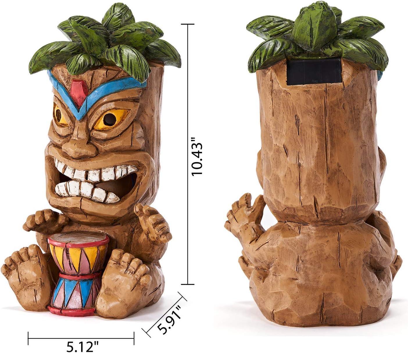 Easter Solar Tiki Totem with Woodpecker Lights