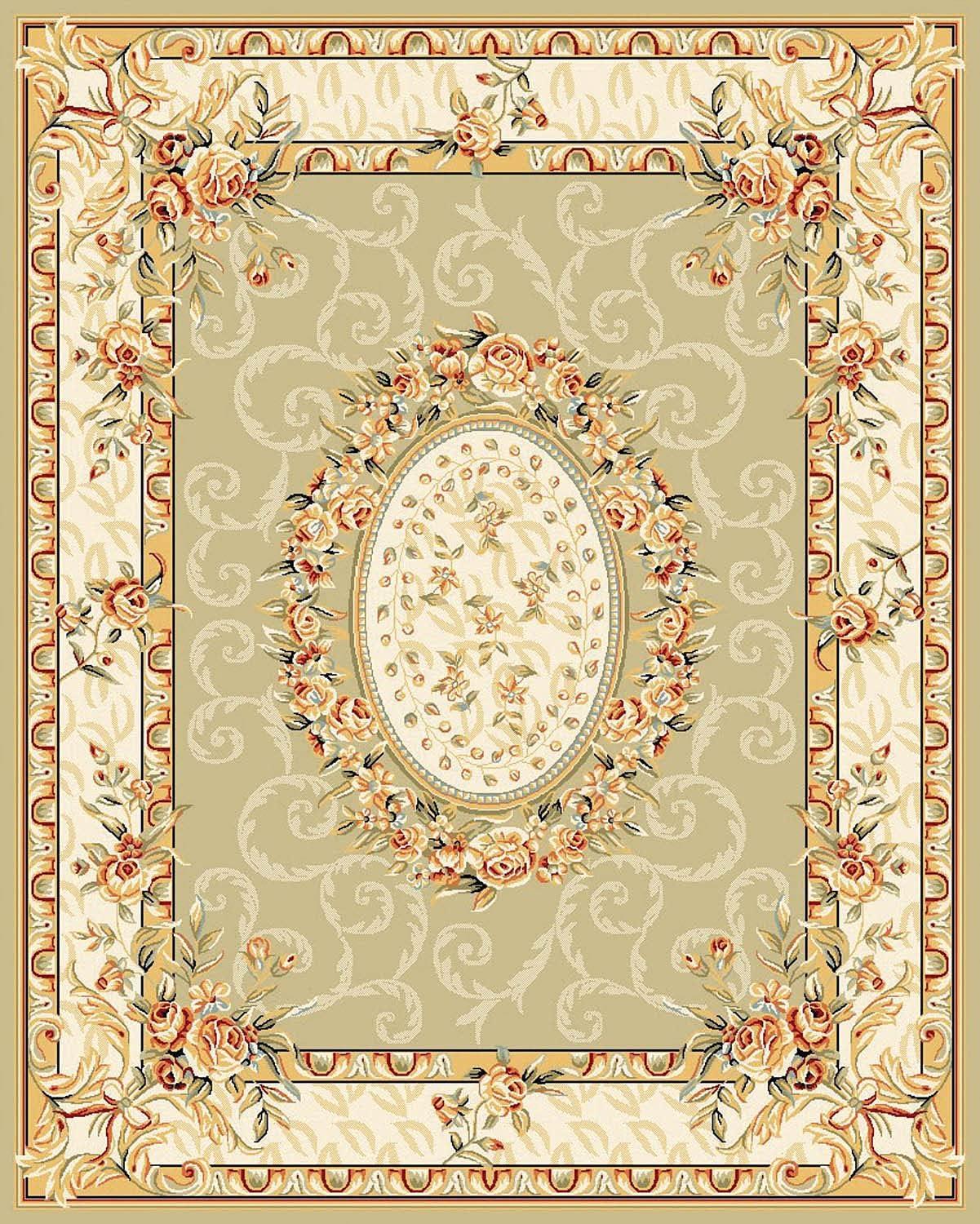 SAFAVIEH Lyndhurst Regina Traditional Bordered Area Rug, Sage/Ivory, 9' x 12'