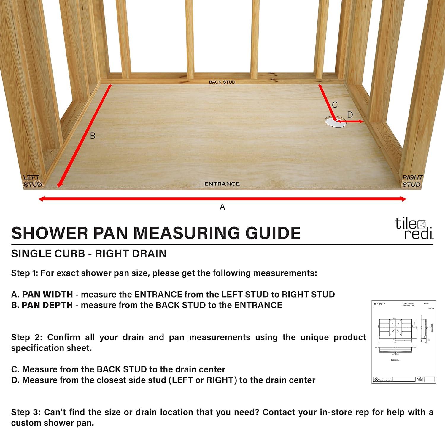 Tile Redi P3660rpvc Redi Base 60" X 36" Rectangular Shower Base - Chrome