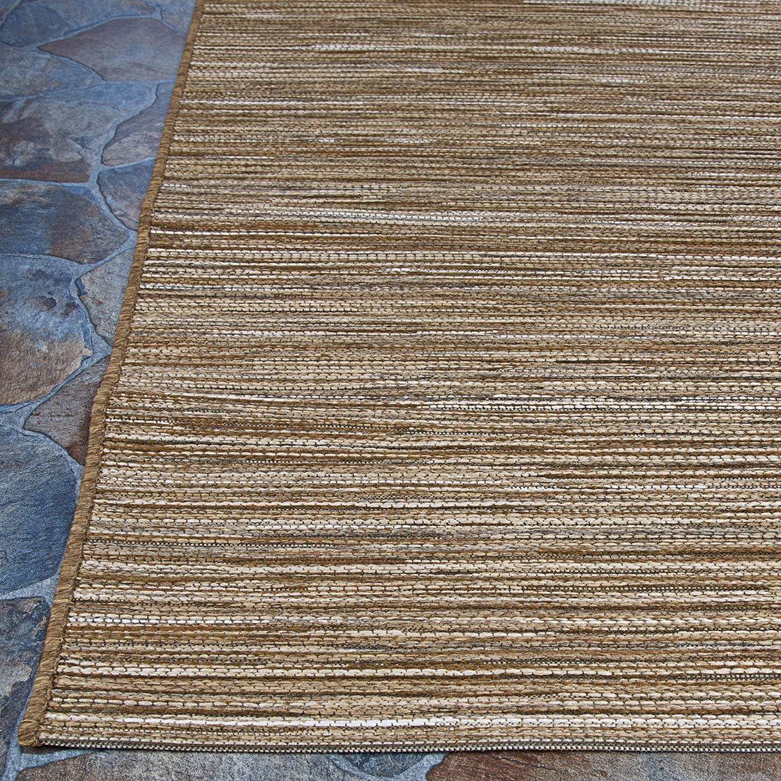 Couristan Cape Hinsdale Indoor / Outdoor Area Rug, Brown-Ivory, 3'11" x 5'6"