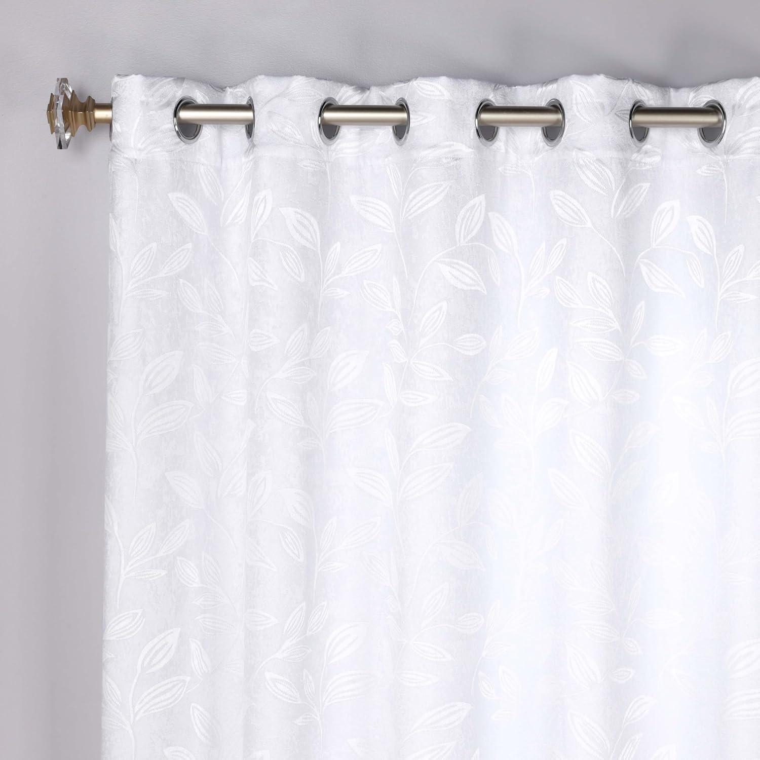 White Polyester Blackout Grommet Curtains 70" x 63"