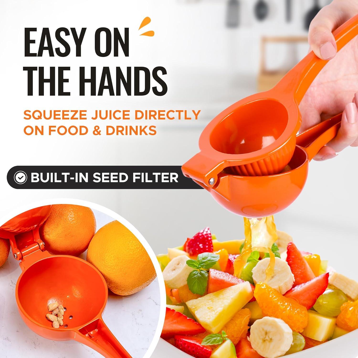 Zulay Kitchen Metal Orange Squeezer, Citrus Juicer, Manual Press for Extracting the Most Juice Possible - Orange Juicer