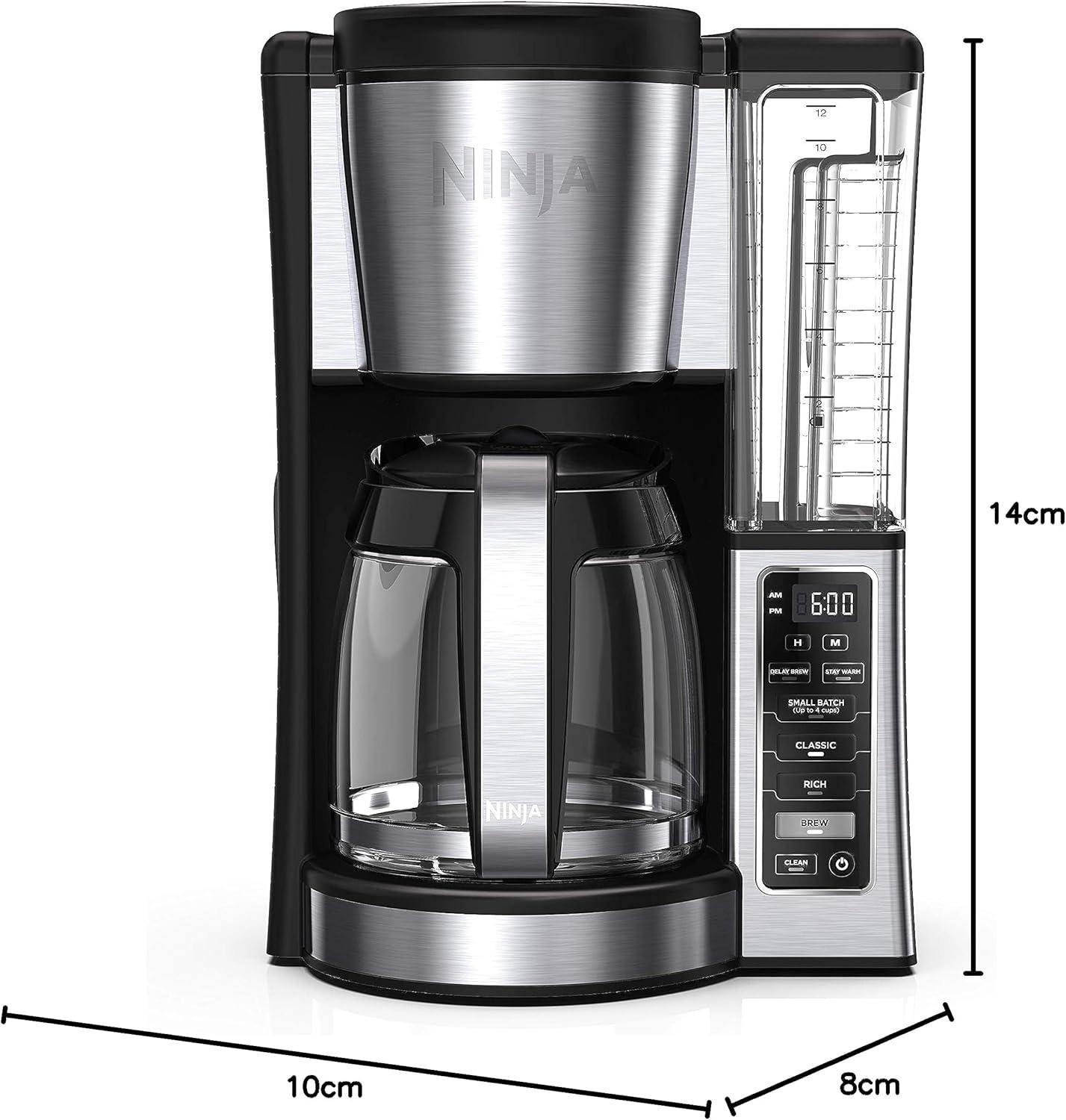 Ninja® 12-Cup Programmable Coffee Brewer, 2 Brew Styles, Adjustable Warm Plate, 60oz Water Reservoir, Delay Brew - Black/Stainless Steel