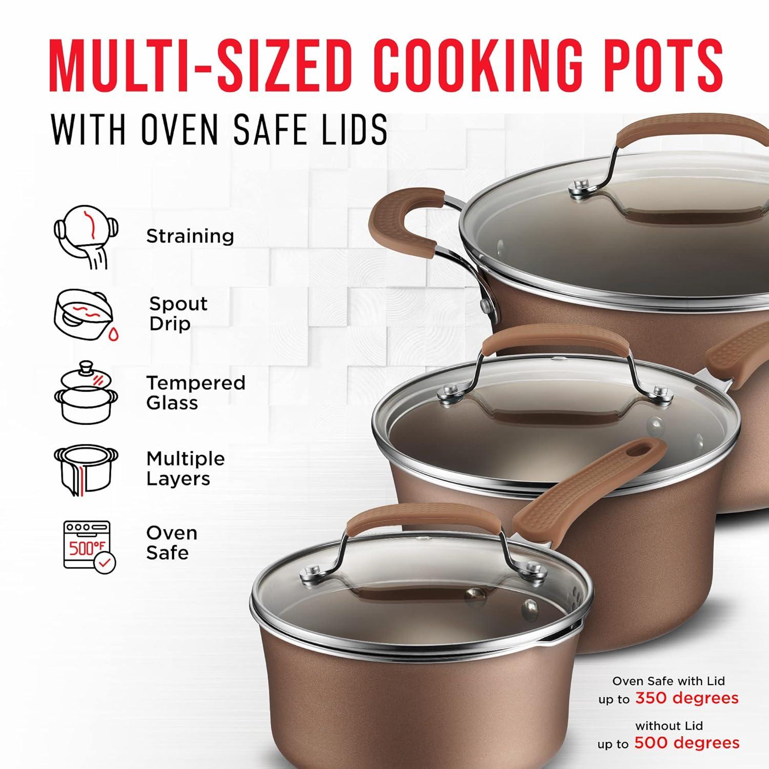 14 - Piece Non-Stick Carbon Steel Cookware Set