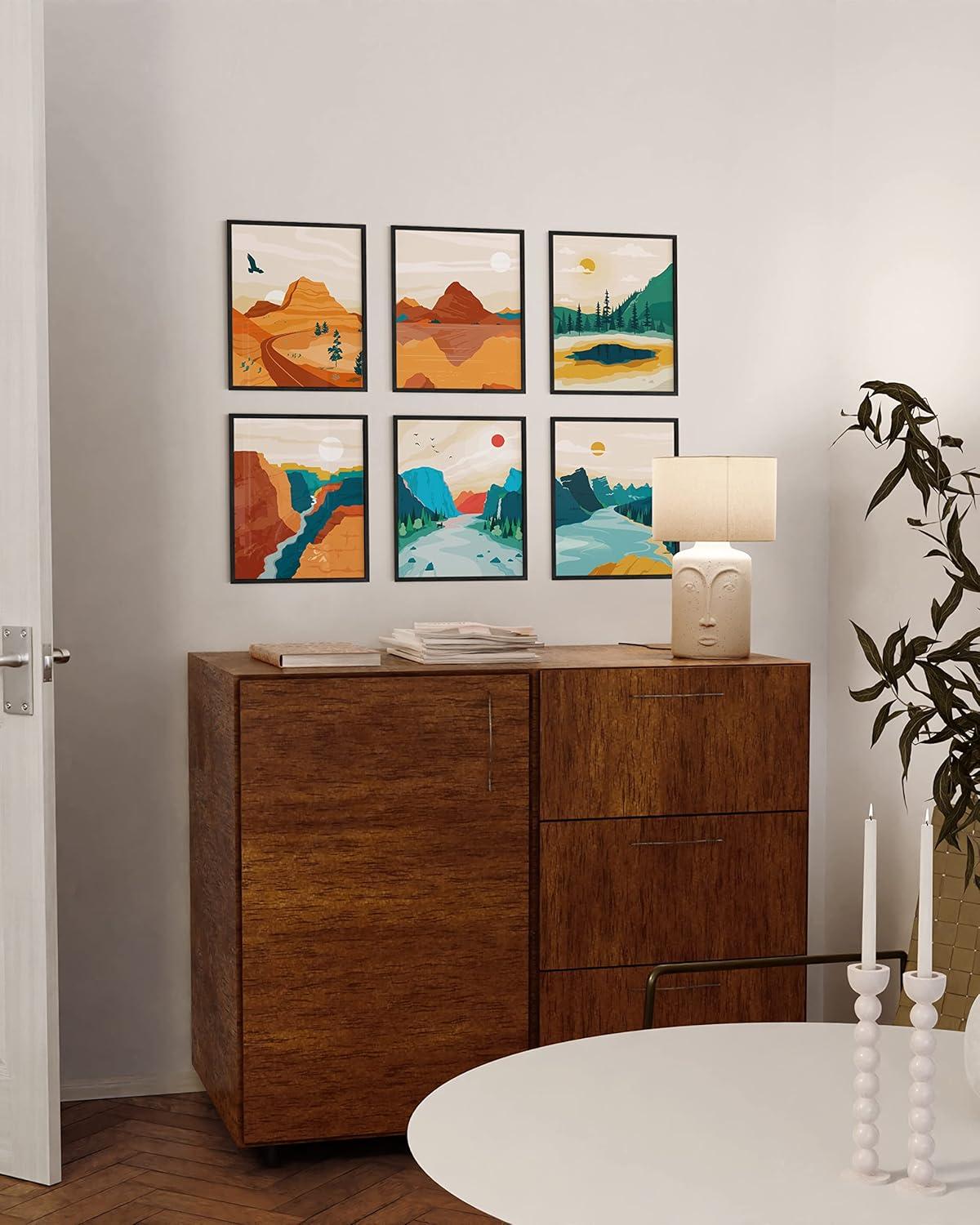 Haus and Hues National Parks Posters – Landscape Pictures Wall Art Nature Prints Mountain Painting Abstract Nature Art Mountains Wall Art