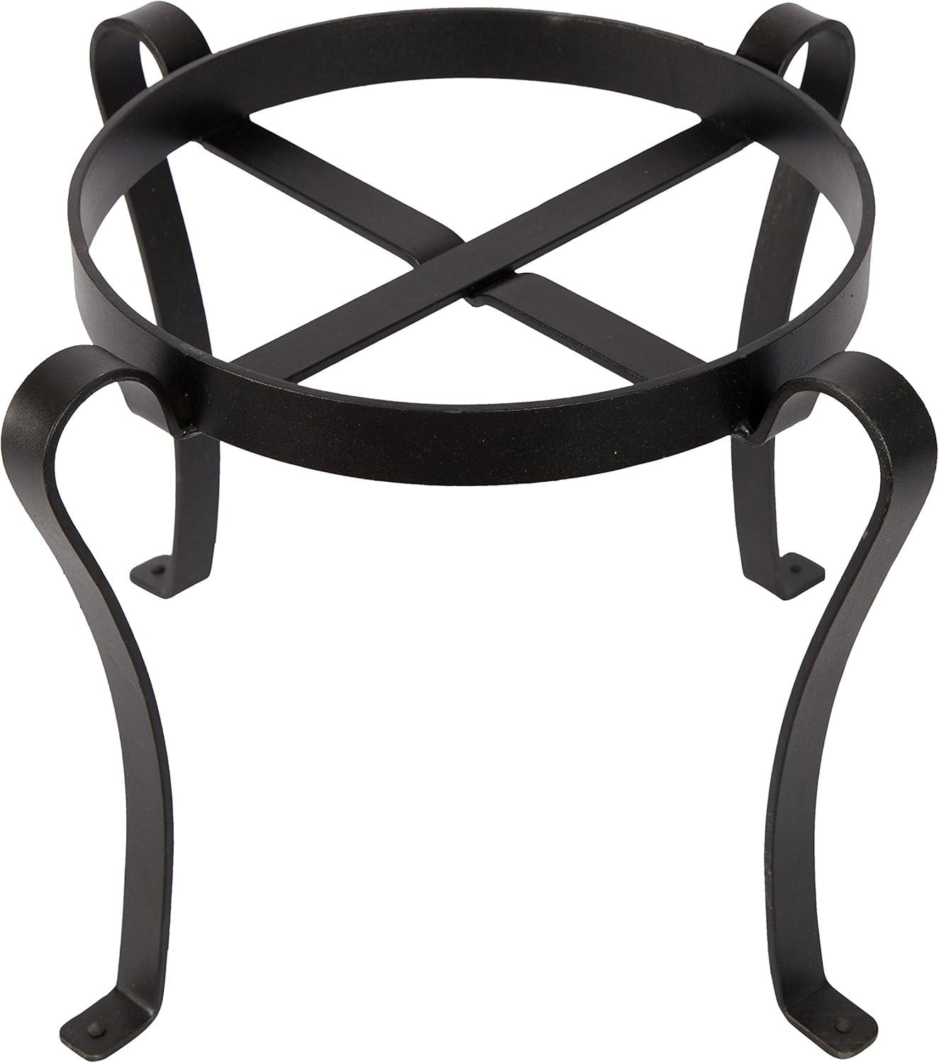 Black Wrought Iron 12-Inch Patio Flower Pot Stand