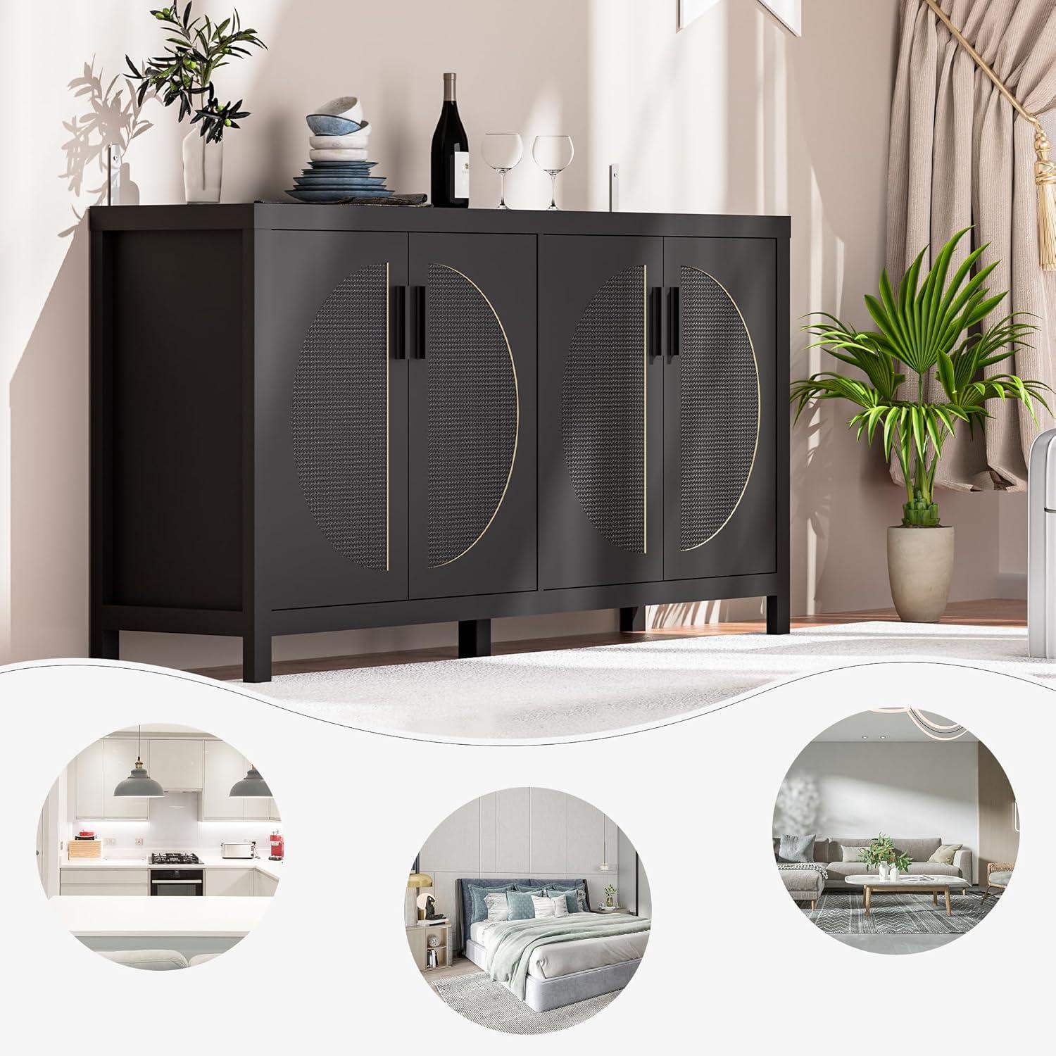 Bay Isle Home™ Buffet Sideboard Cabinets With Storage And Rattan Door