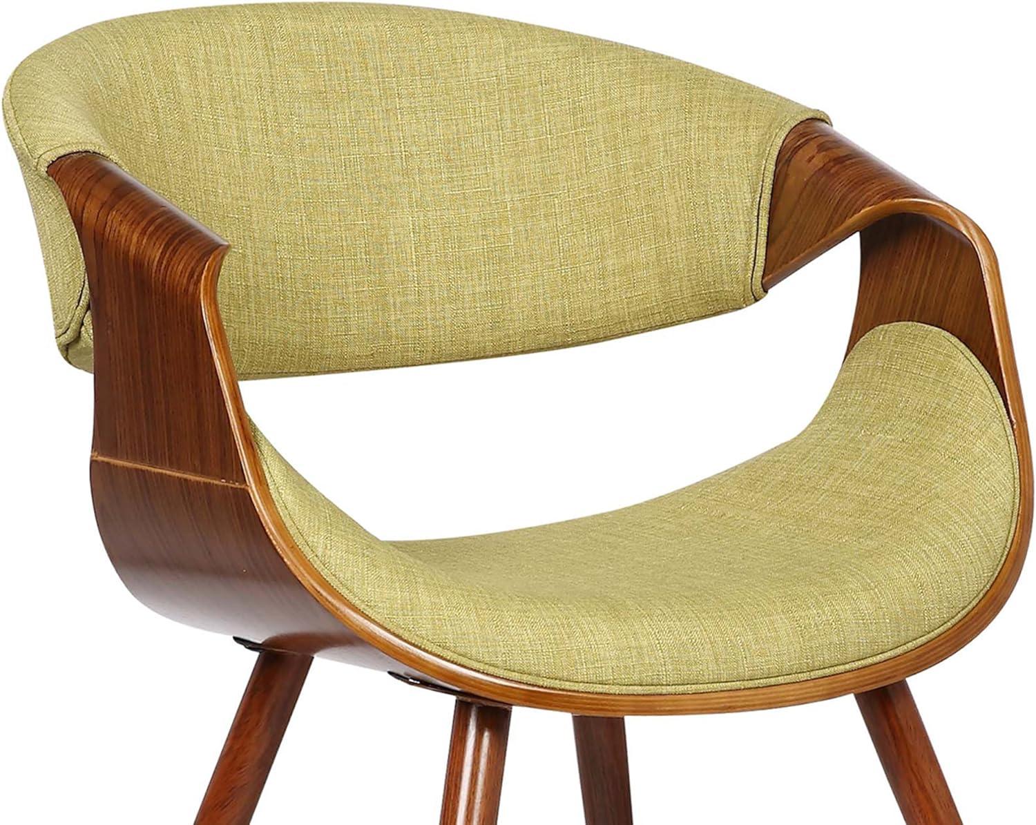 Butterfly Mid-Century Modern Dining Chair Green - Armen Living: Upholstered Walnut Legs, Polyester